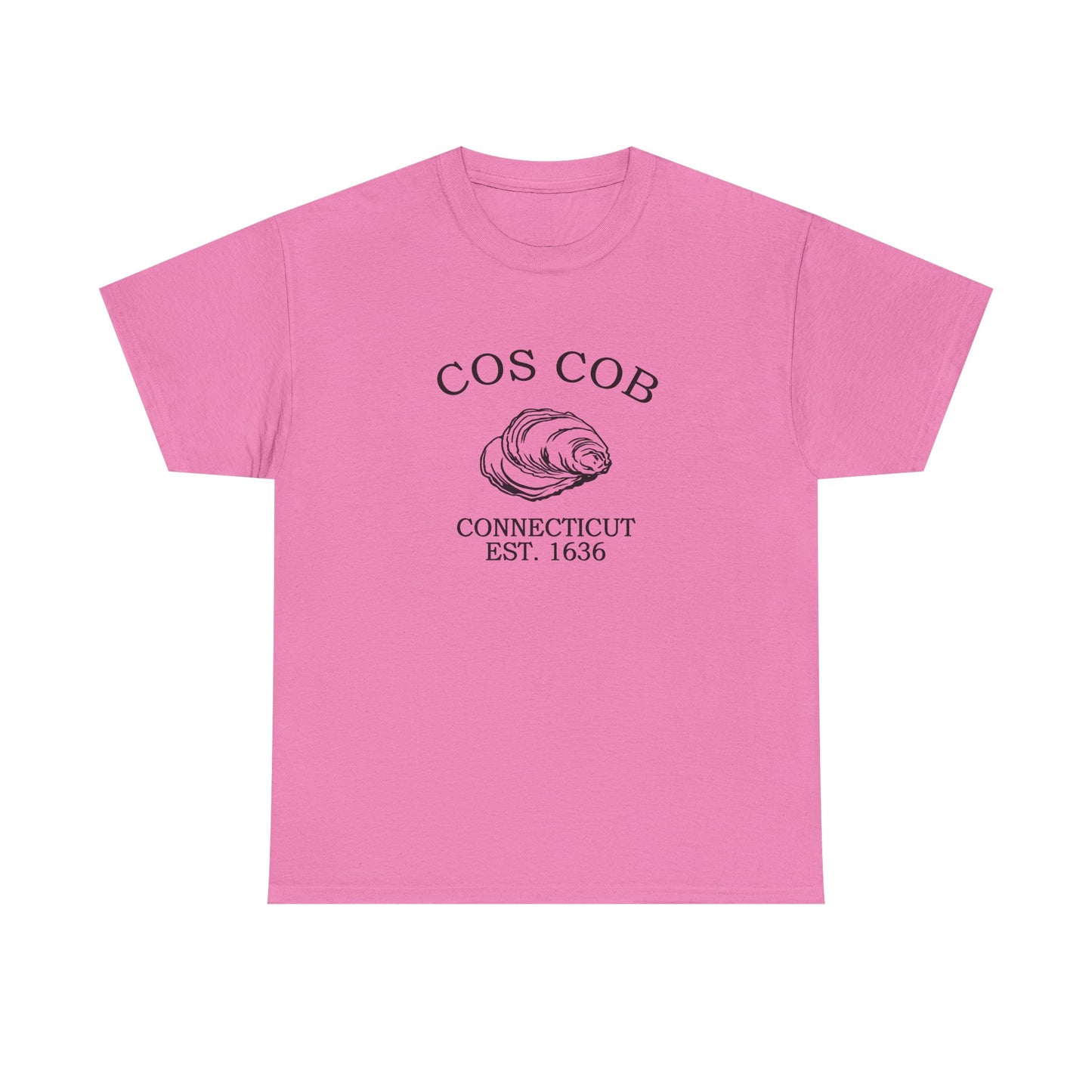 Cos Cob Connecticut Vintage Retro Unisex Heavy Cotton Tee - Black Logo
