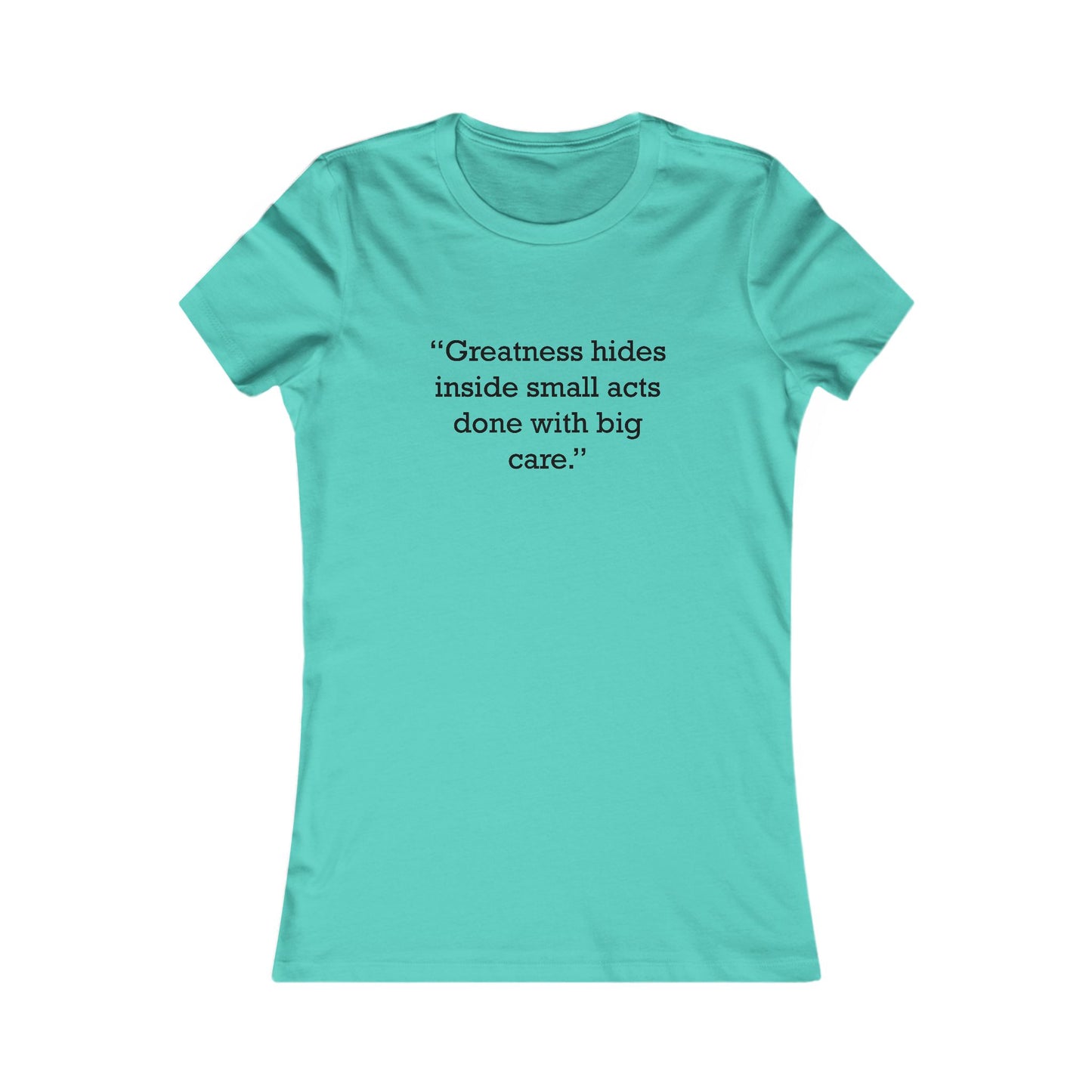Quote 33 Greatness-Hides-Inside Ringspun Cotton Fitted Vintage Retro Womens Tee - Black Logo