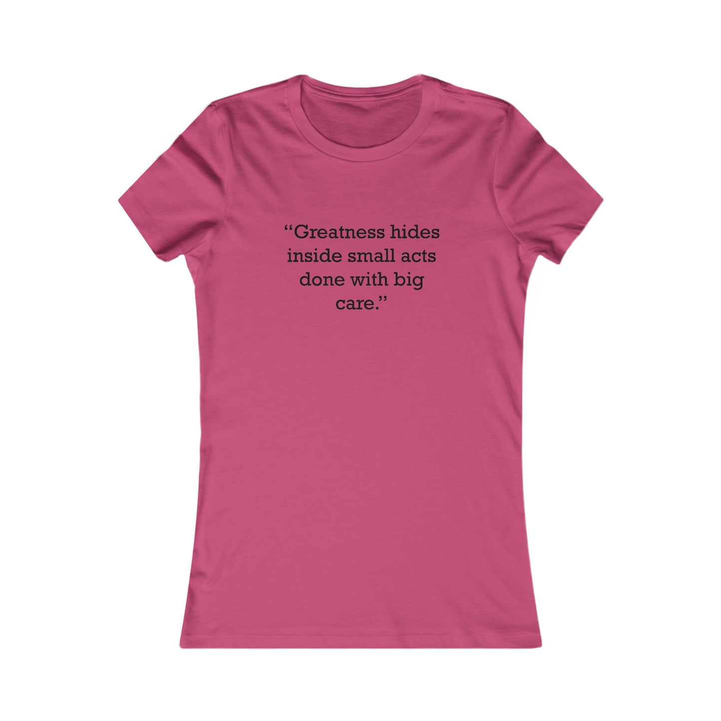 Quote 33 Greatness-Hides-Inside Ringspun Cotton Fitted Vintage Retro Womens Tee - Black Logo