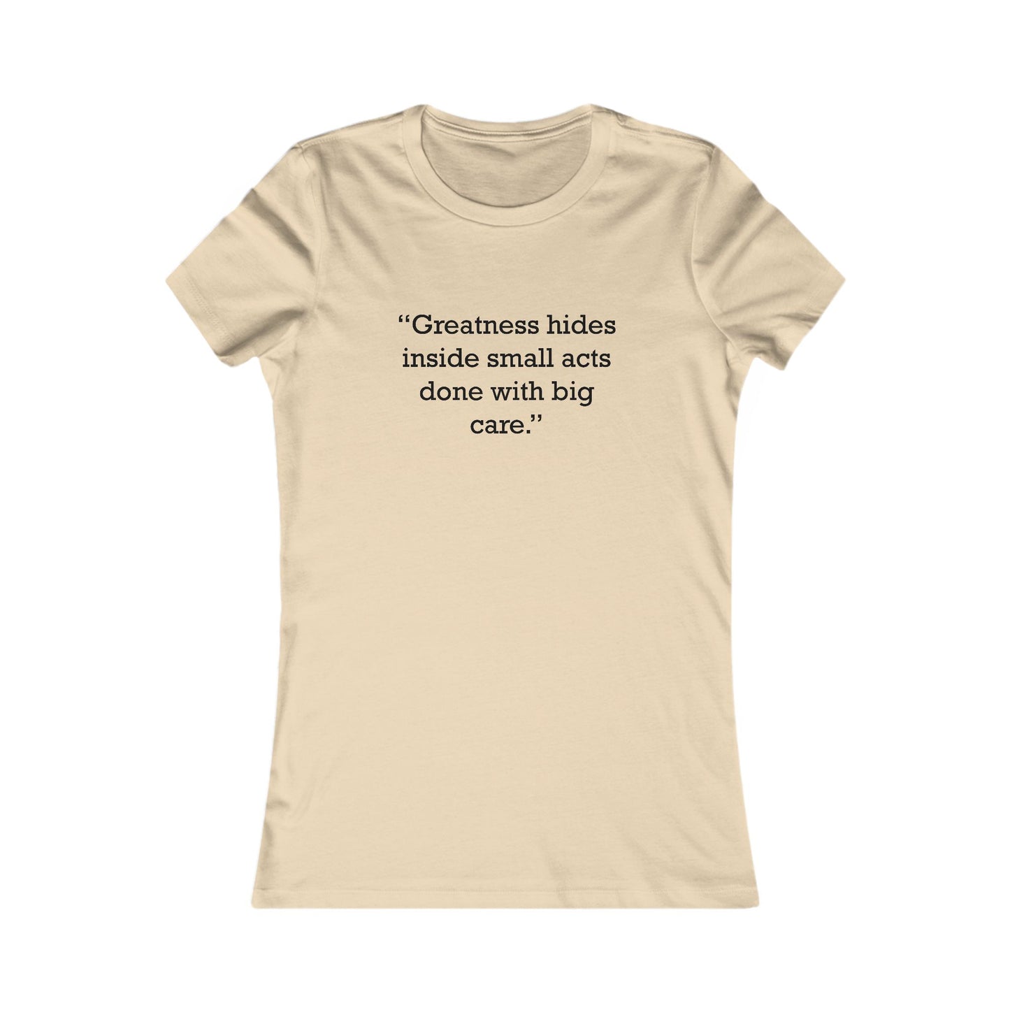 Quote 33 Greatness-Hides-Inside Ringspun Cotton Fitted Vintage Retro Womens Tee - Black Logo