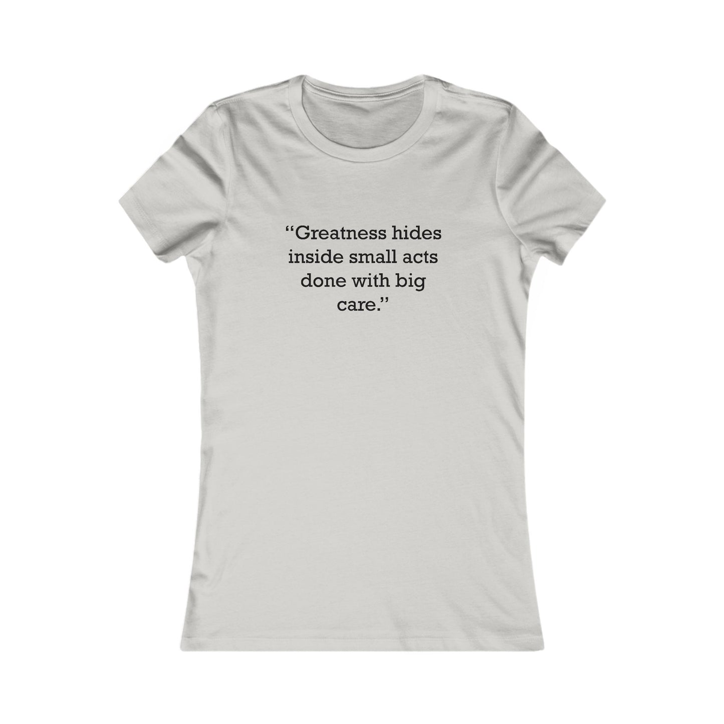 Quote 33 Greatness-Hides-Inside Ringspun Cotton Fitted Vintage Retro Womens Tee - Black Logo
