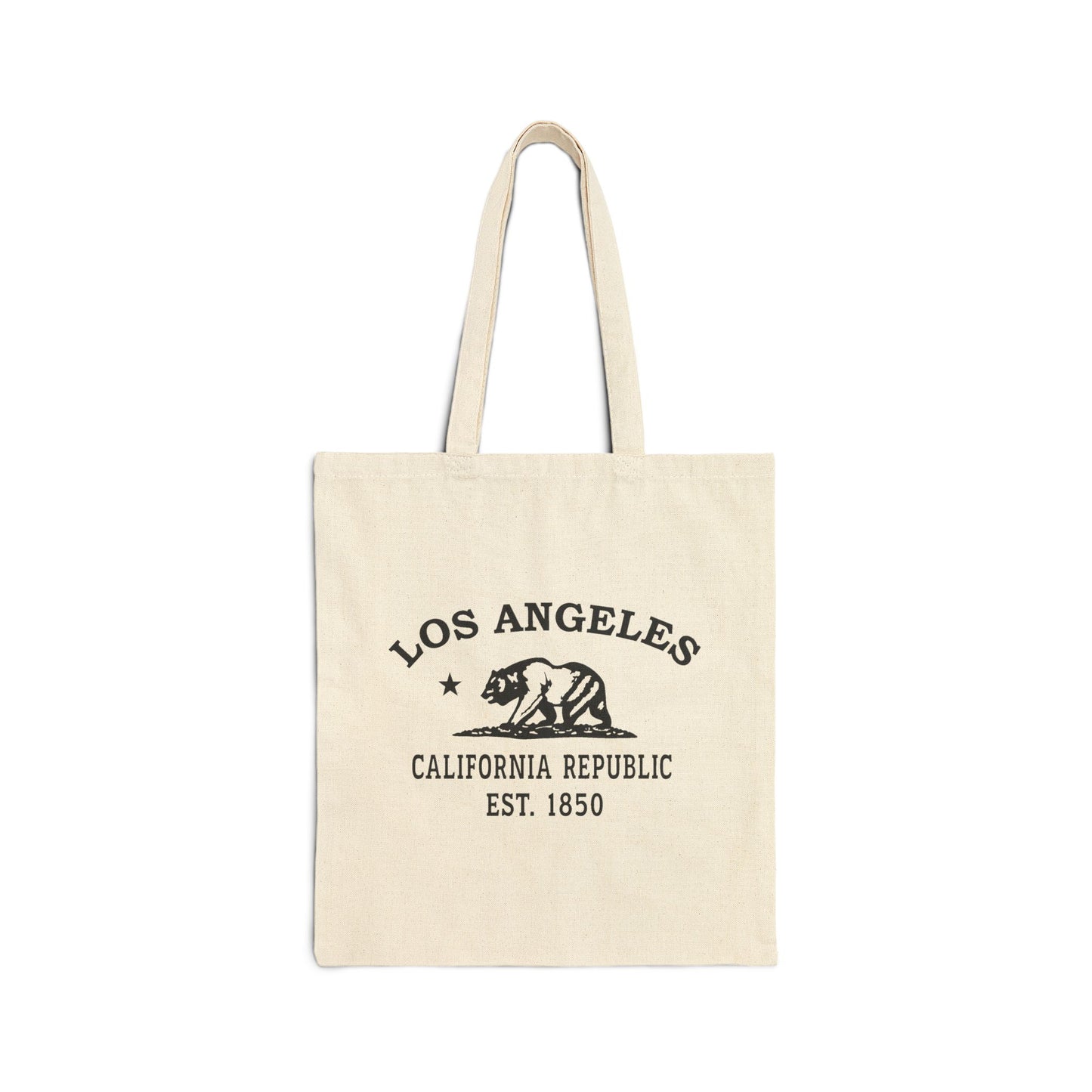 Los Angeles California Vintage Retro Cotton Canvas Tote Bag - Black Logo