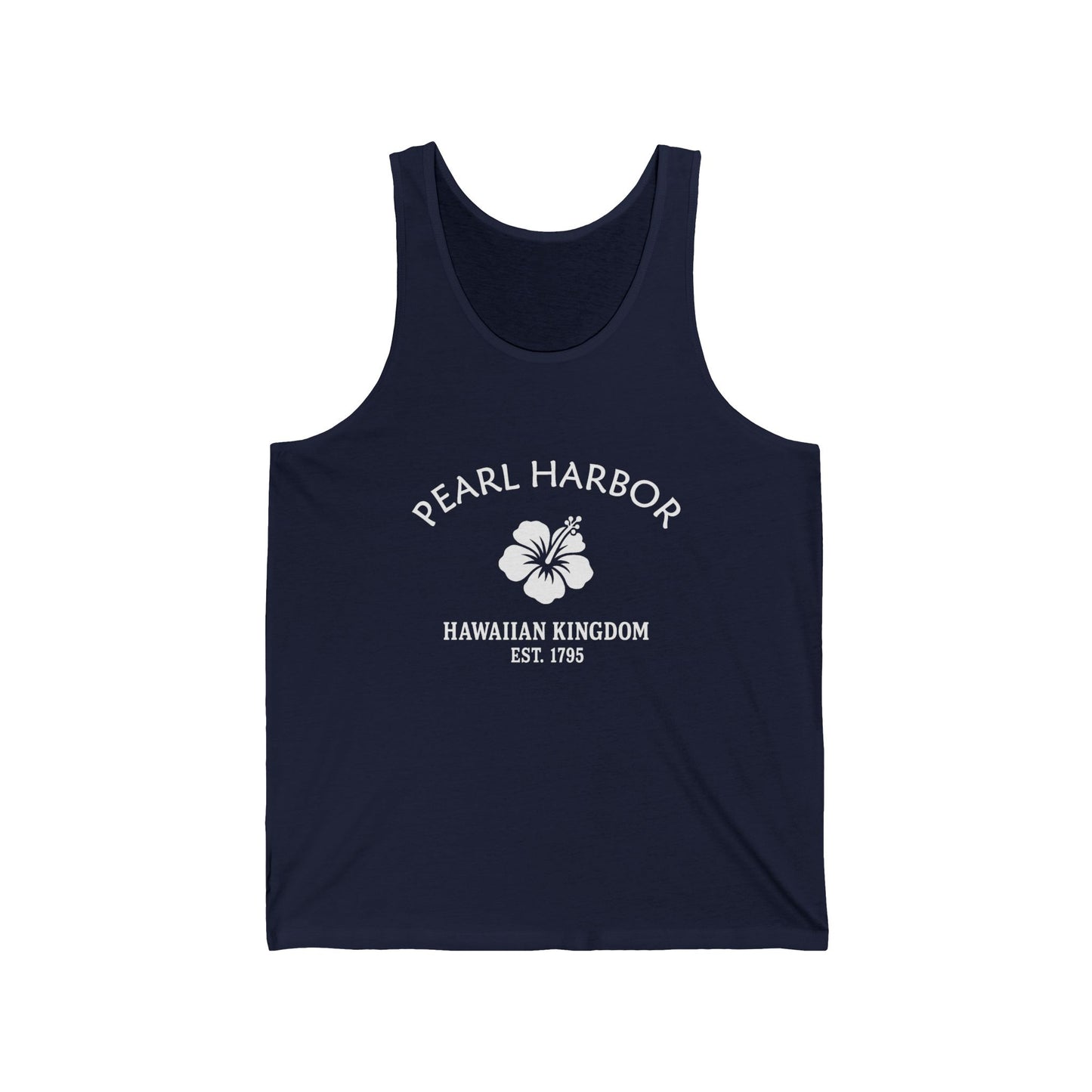 Pearl Harbor Hawaii Unisex Cotton Jersey Tank Top - White Logo