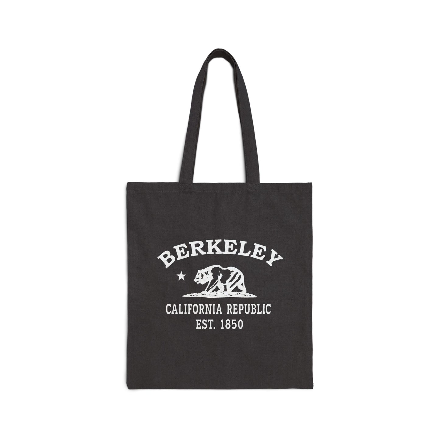 Berkeley California Vintage Retro Cotton Canvas Tote Bag - White Logo