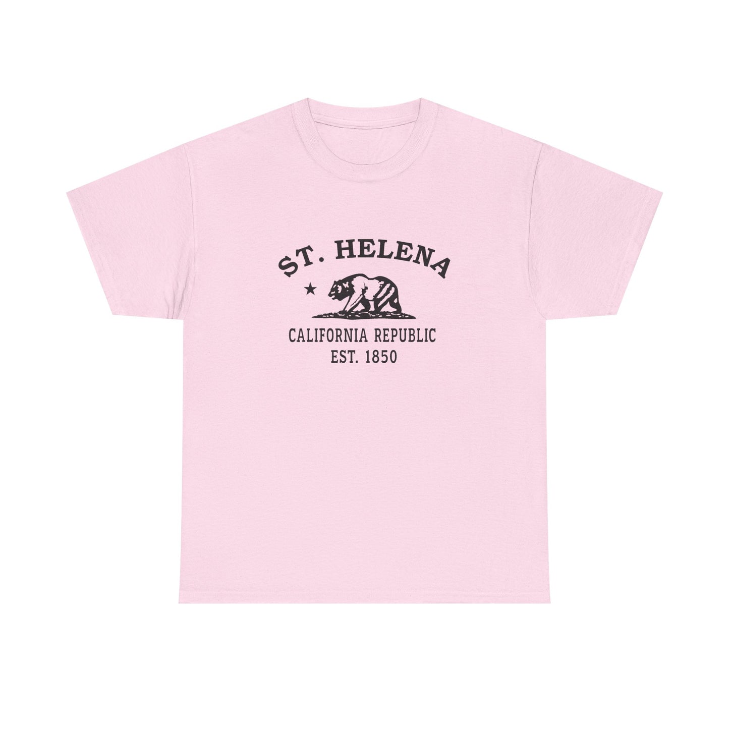 St Helena California Vintage Retro Unisex Heavy Cotton Tee - Black Logo