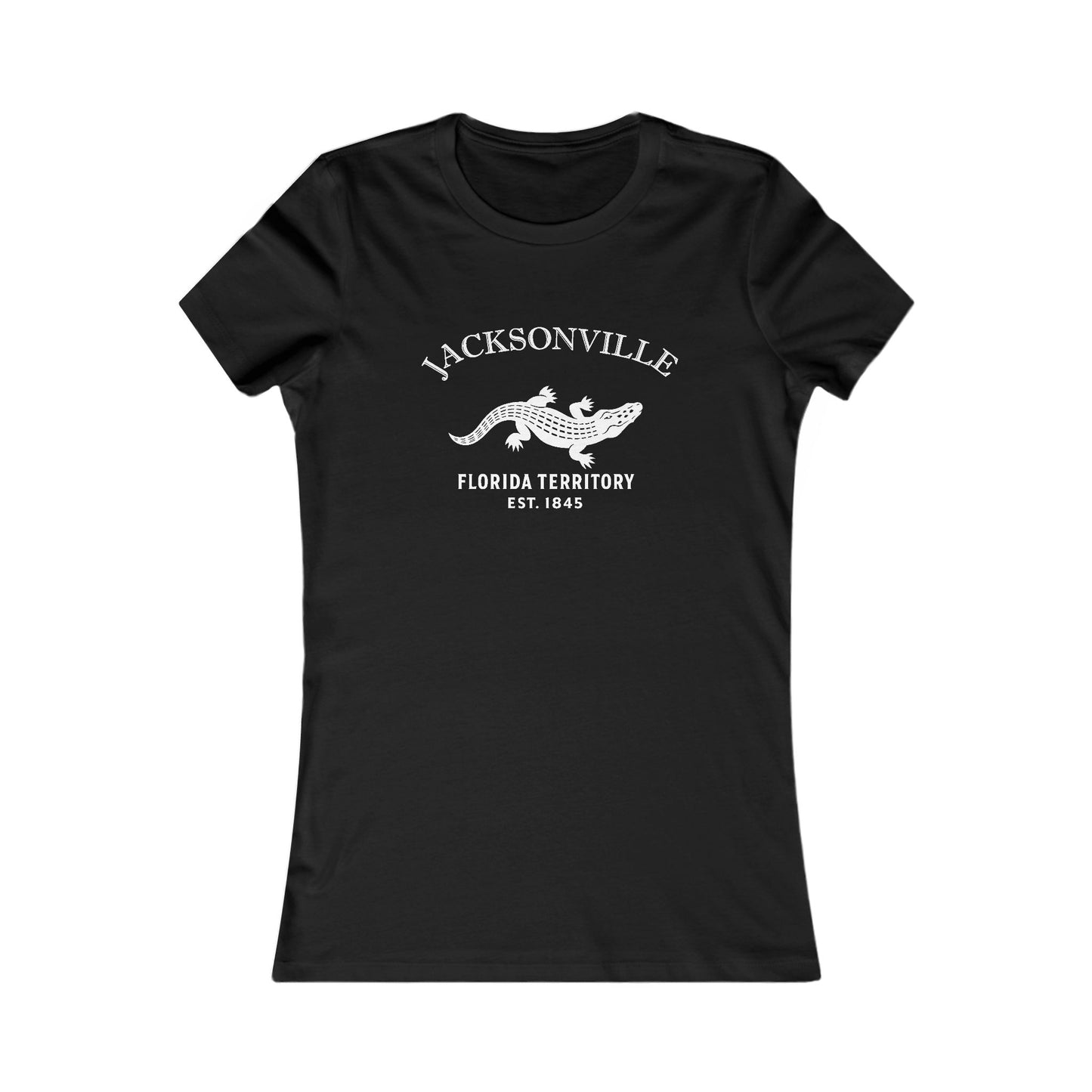 Jacksonville Florida Vintage Retro Womens Fitted Ringspun Cotton Tee - White Logo