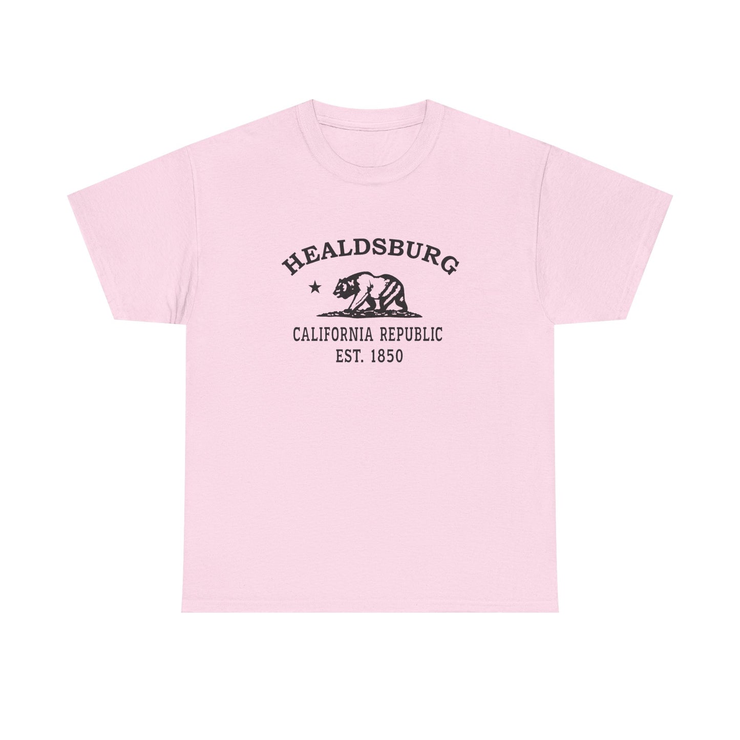 Healdsburg California Vintage Retro Unisex Heavy Cotton Tee - Black Logo
