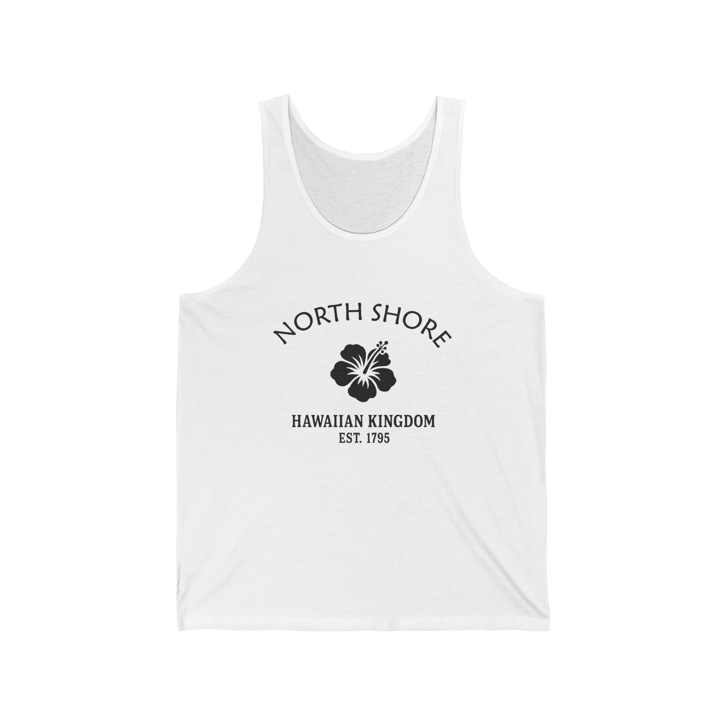 North Shore Hawaii Unisex Cotton Jersey Tank Top - Black Logo