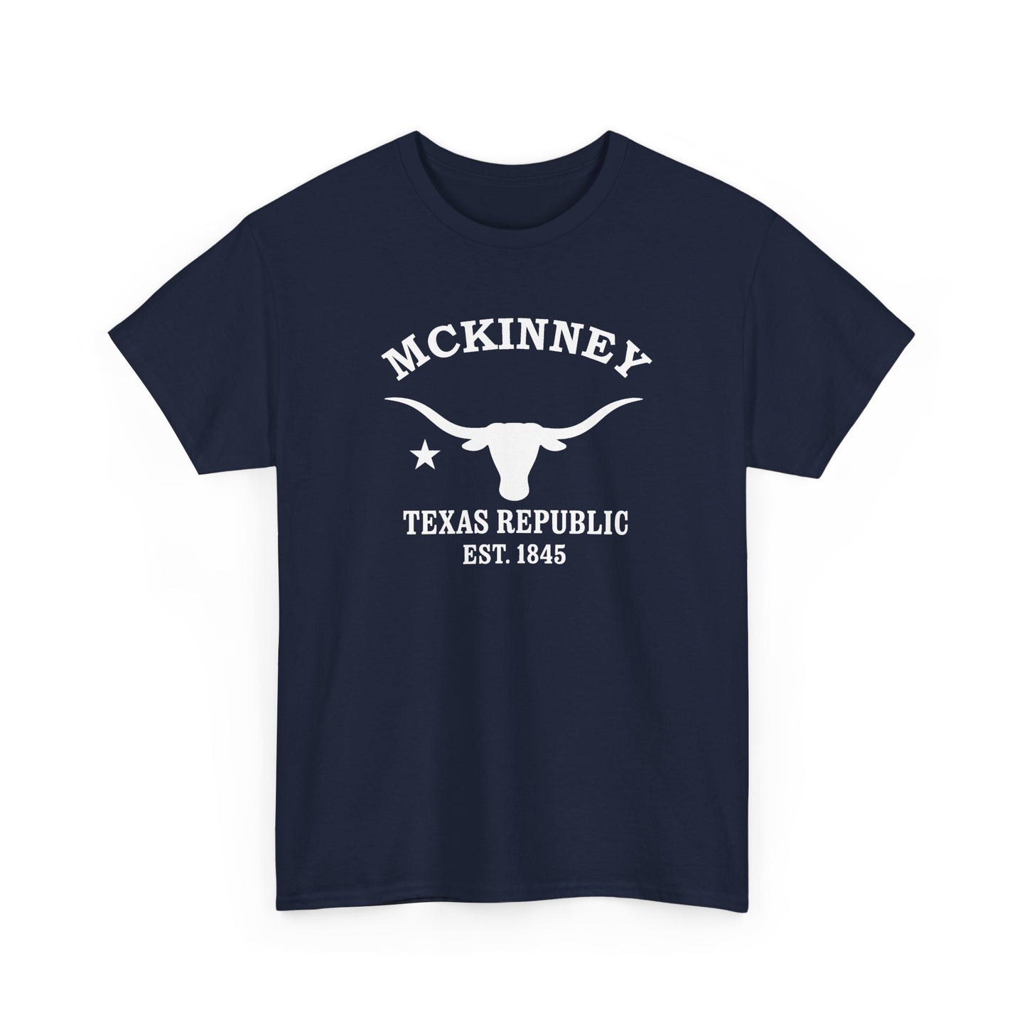 McKinney Texas Vintage Retro Unisex Heavy Cotton Tee - White Logo