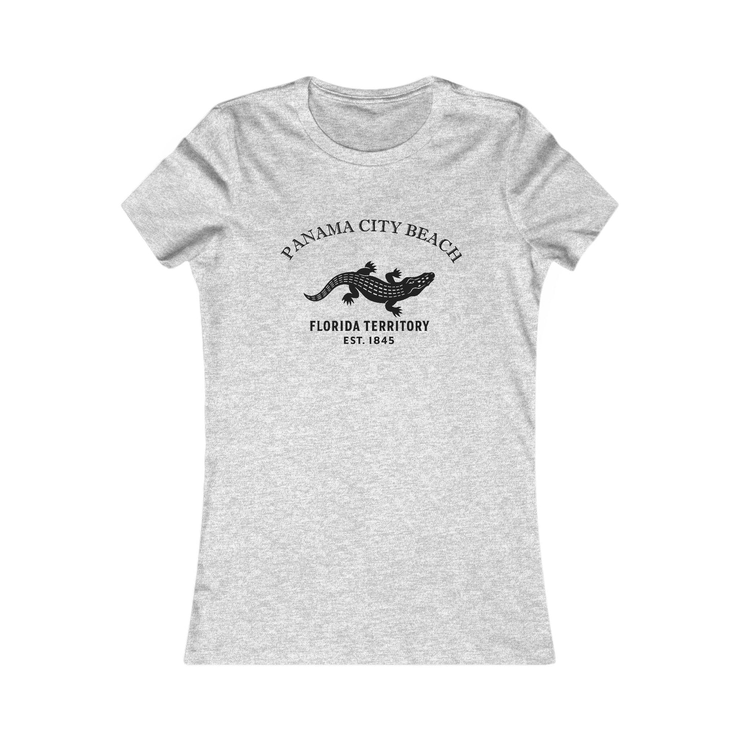Panama City Beach Florida Ringspun Cotten Fitted Vintage Retro Womens Tee - Black Logo