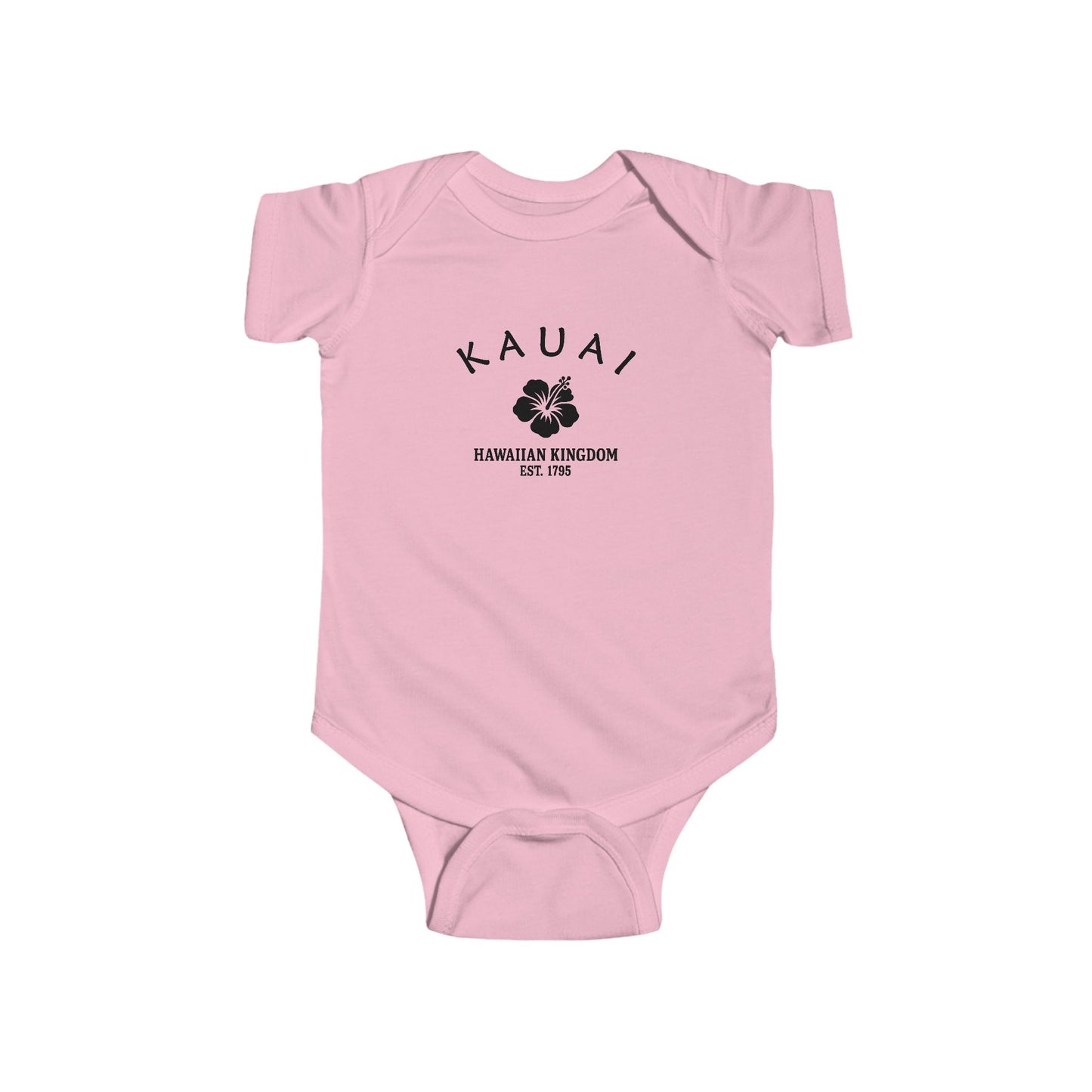 Kauai Hawaii Vintage Retro Cotton Jersey Baby Bodysuit - Black Logo