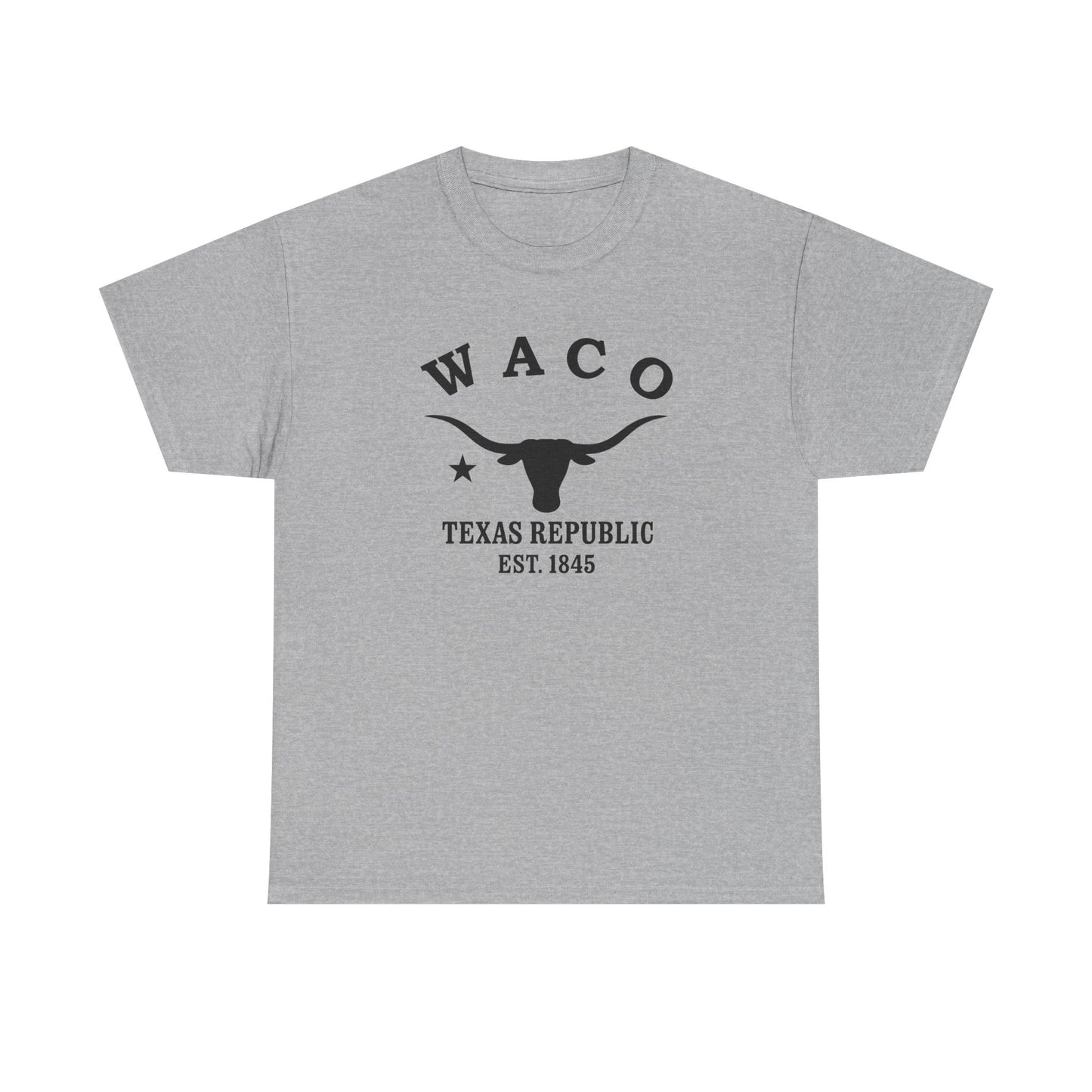 Waco Texas Vintage Retro Unisex Heavy Cotton Tee - Black Logo