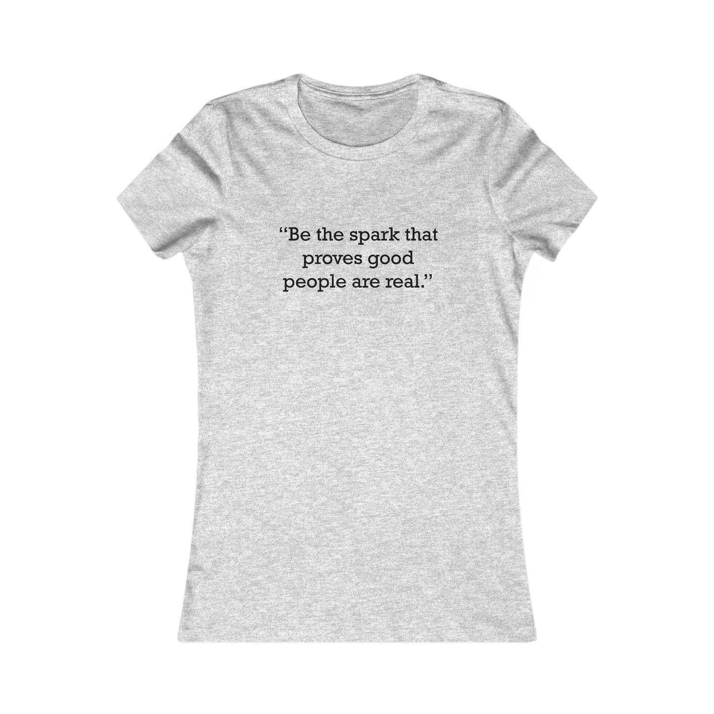 Quote 33 Be-The-Spark Ringspun Cotton Fitted Vintage Retro Womens Tee - Black Logo