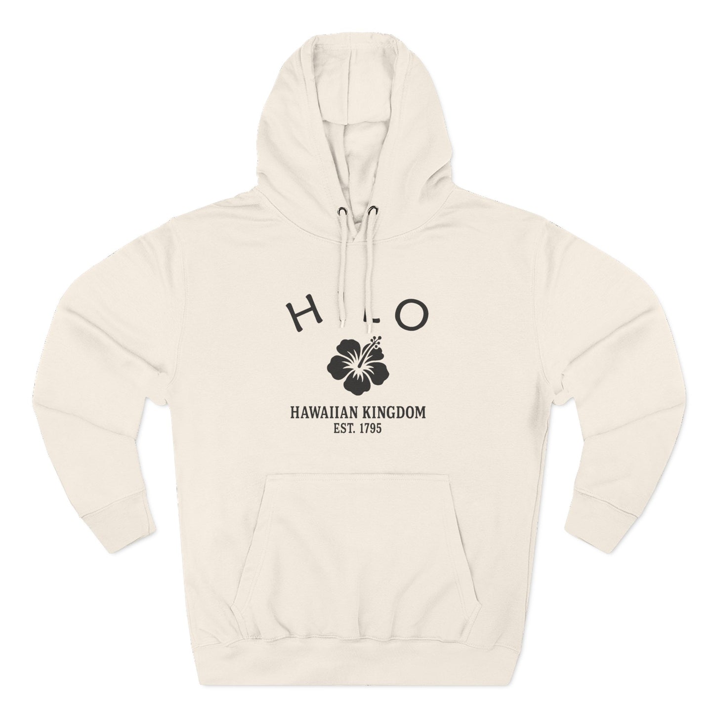 Hilo Hawaii Vintage Retro Unisex Heavy Cotton Hoodie - Black Logo