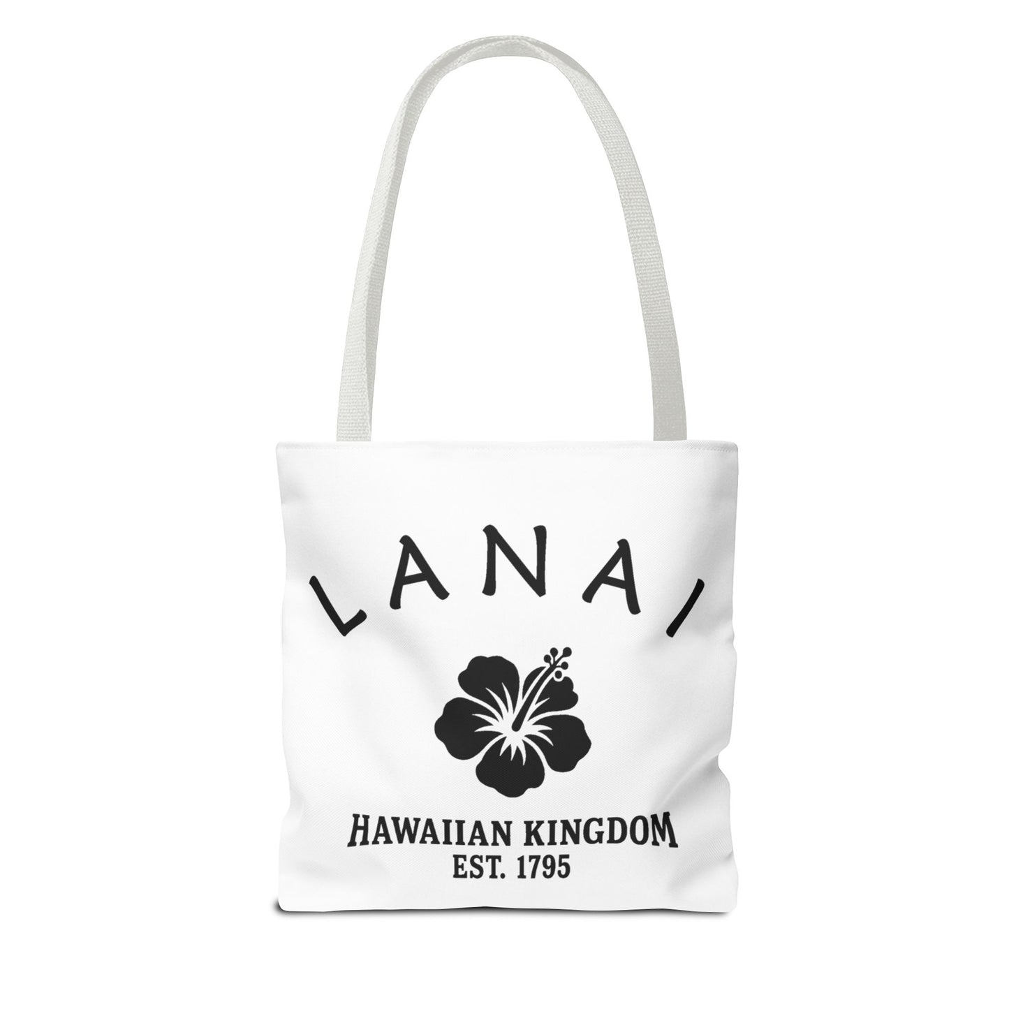 Lanai Hawaii Vintage Retro Light Canvas Tote - Black Logo