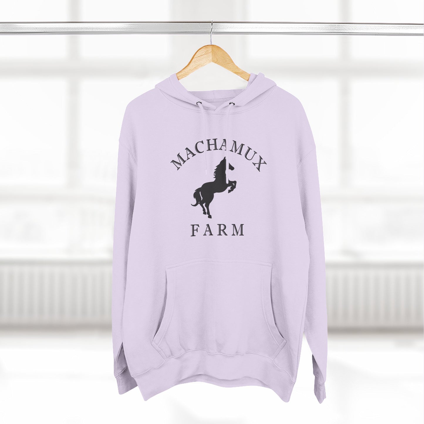 Machamux Farm Vintage Retro Unisex Heavy Cotton Hoodie - Black Logo