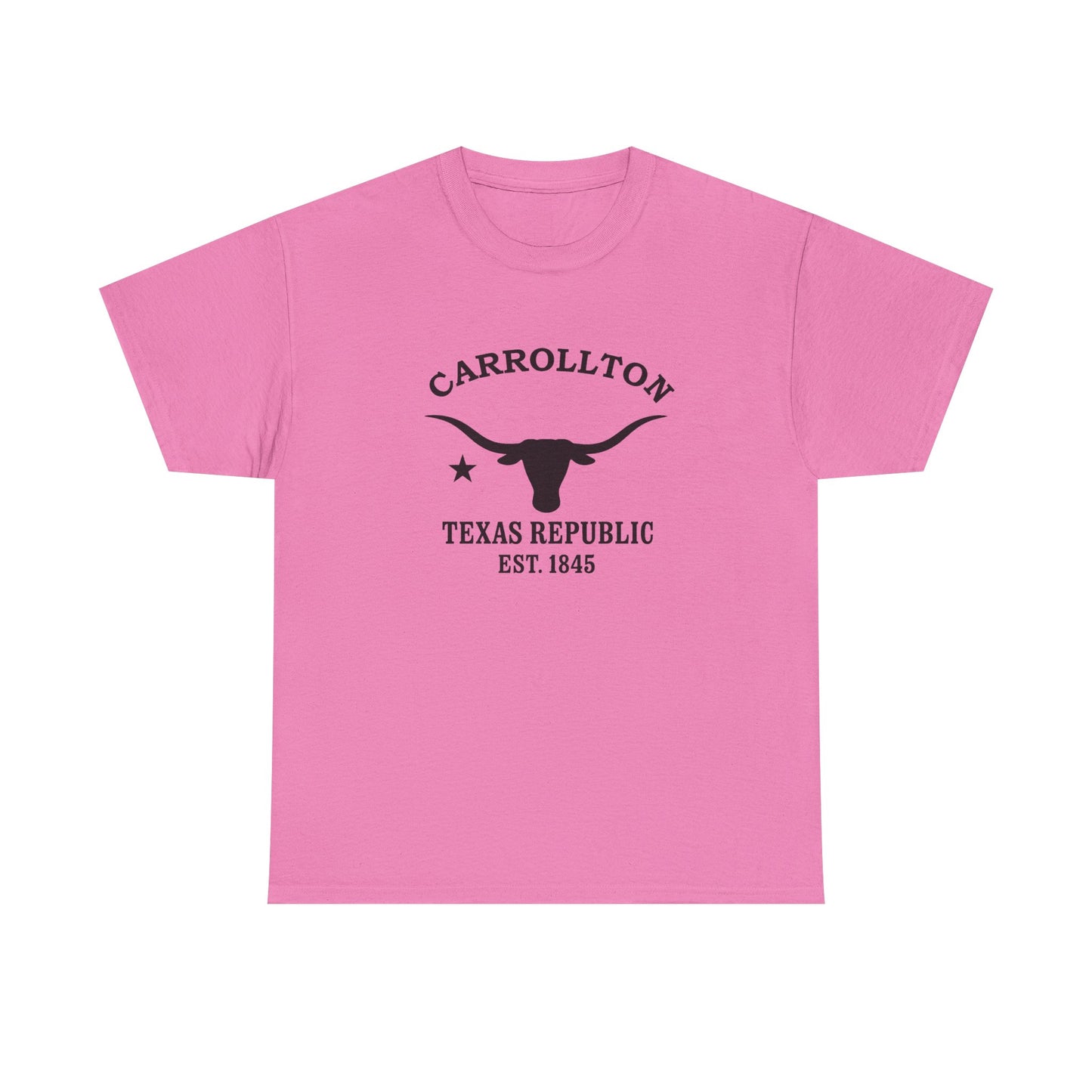 Carrollton Texas Vintage Retro Unisex Heavy Cotton Tee - Black Logo
