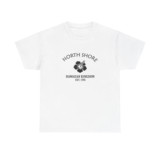 North Shore Hawaii Vintage Retro Unisex Heavy Cotton Tee - Black Logo