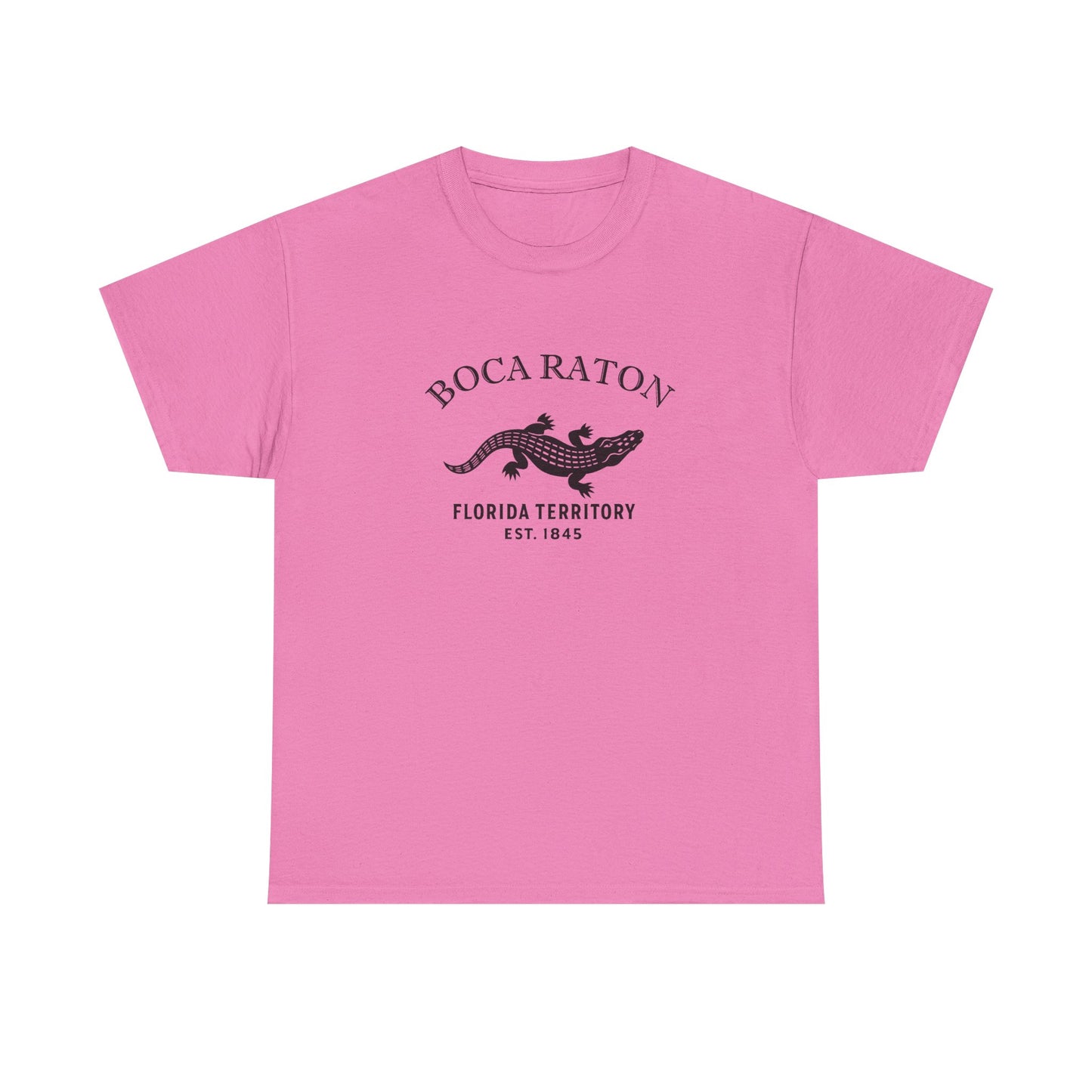 Boca Raton Florida Vintage Retro Unisex Heavy Cotton Tee - Black Logo