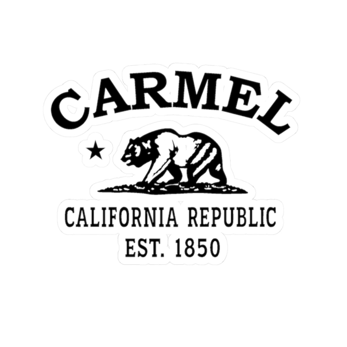 Carmel California Vintage Retro Vinyl Sticker - Black Logo