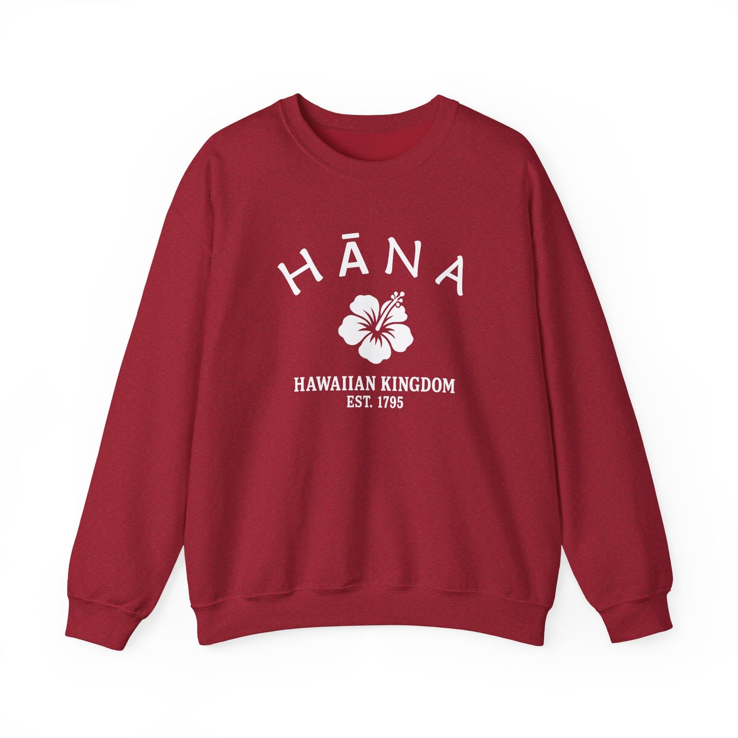 Hana Hawaii Vintage Retro Unisex Heavy Crewneck Sweatshirt - White Logo