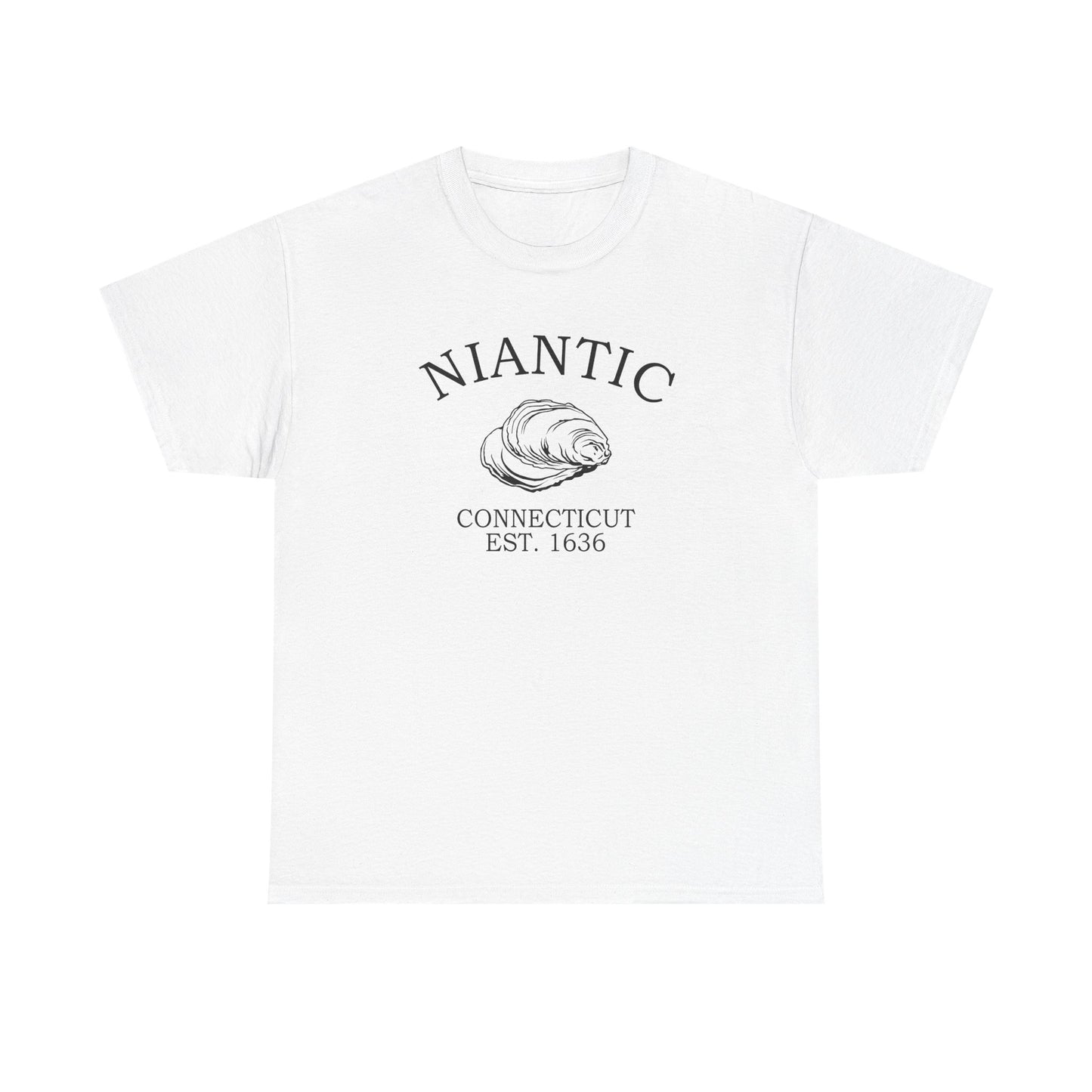 Niantic Connecticut Vintage Retro Unisex Heavy Cotton Tee - Black Logo