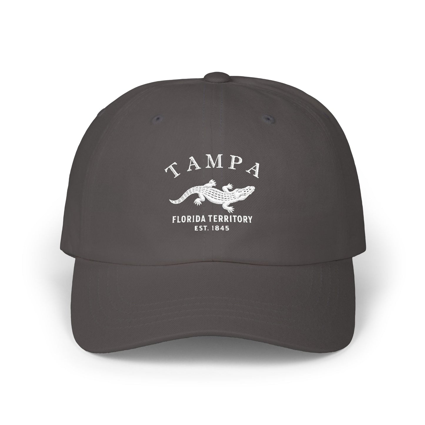 Tampa Florida Vintage Retro Embroidered Cotton Cap - White Logo