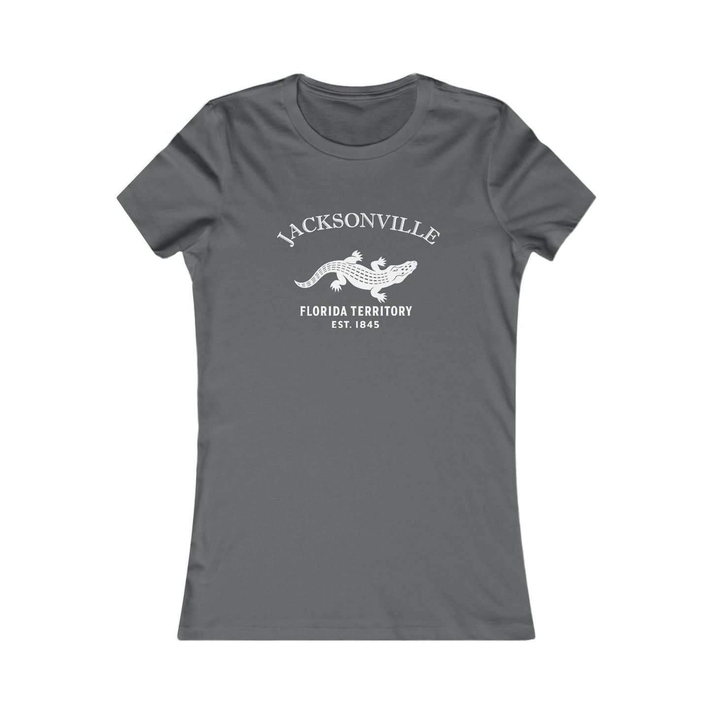 Jacksonville Florida Vintage Retro Womens Fitted Ringspun Cotton Tee - White Logo