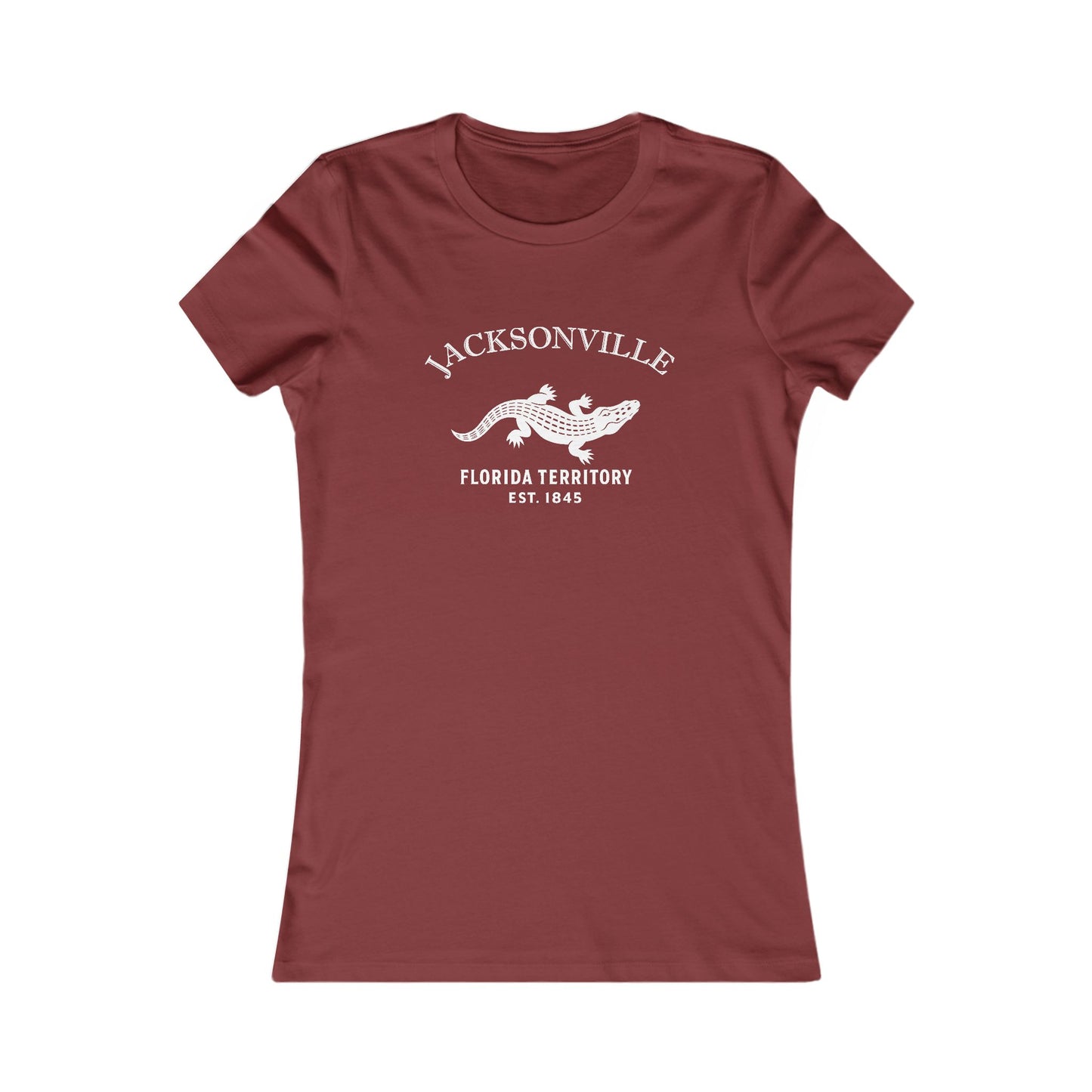 Jacksonville Florida Vintage Retro Womens Fitted Ringspun Cotton Tee - White Logo