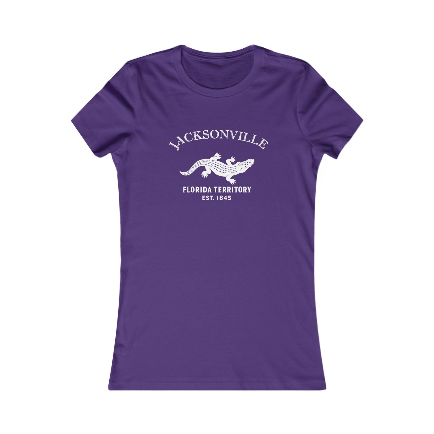 Jacksonville Florida Vintage Retro Womens Fitted Ringspun Cotton Tee - White Logo
