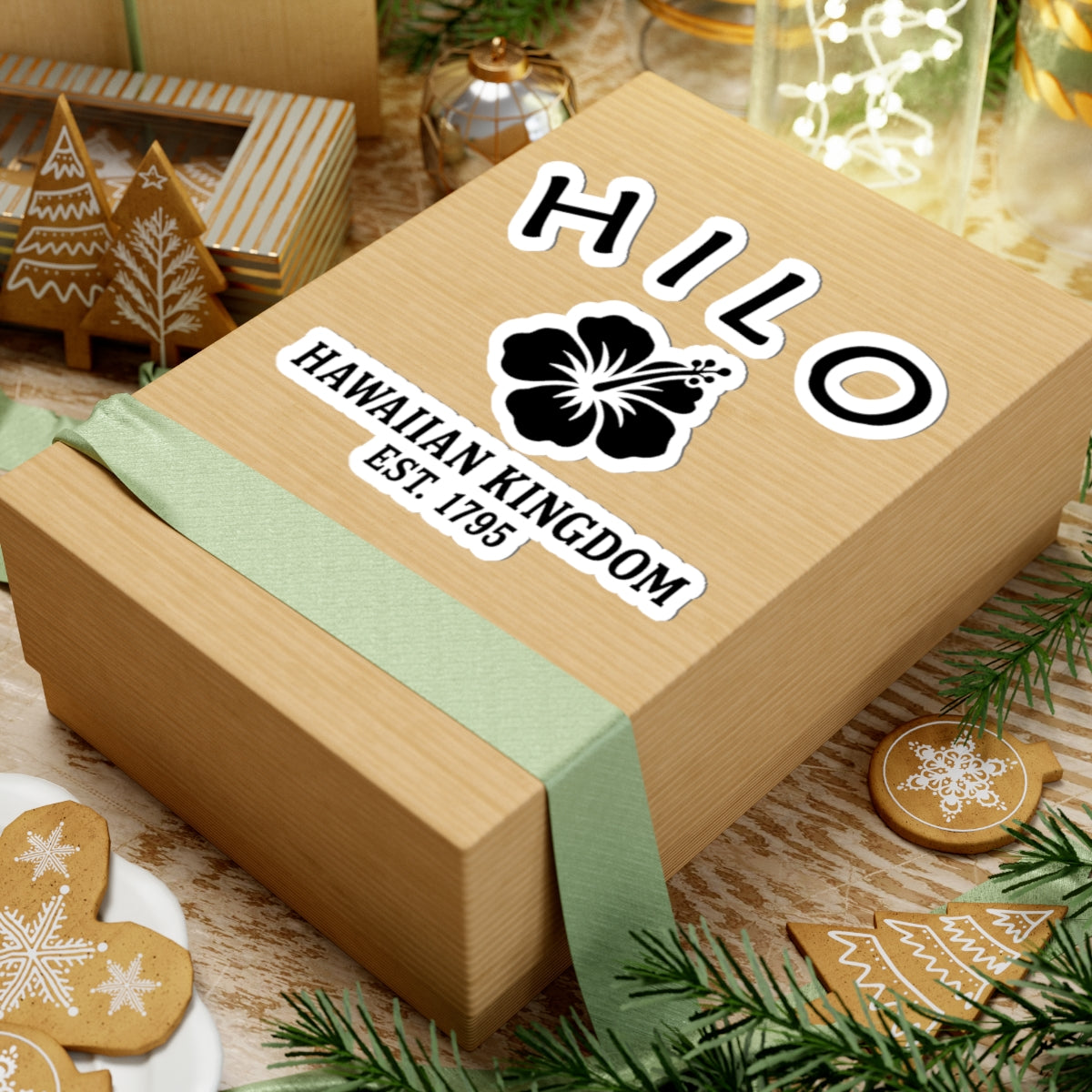 Hilo Hawaii Vintage Retro Vinyl Sticker - Black Logo