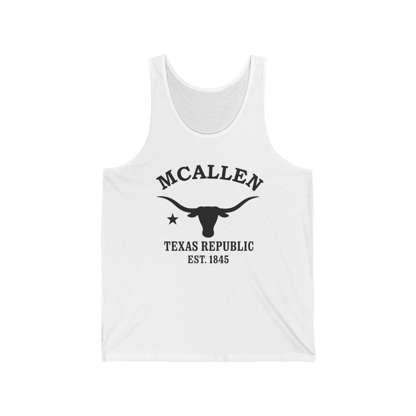 Mcallen Texas Unisex Cotton Jersey Tank Top - Black Logo