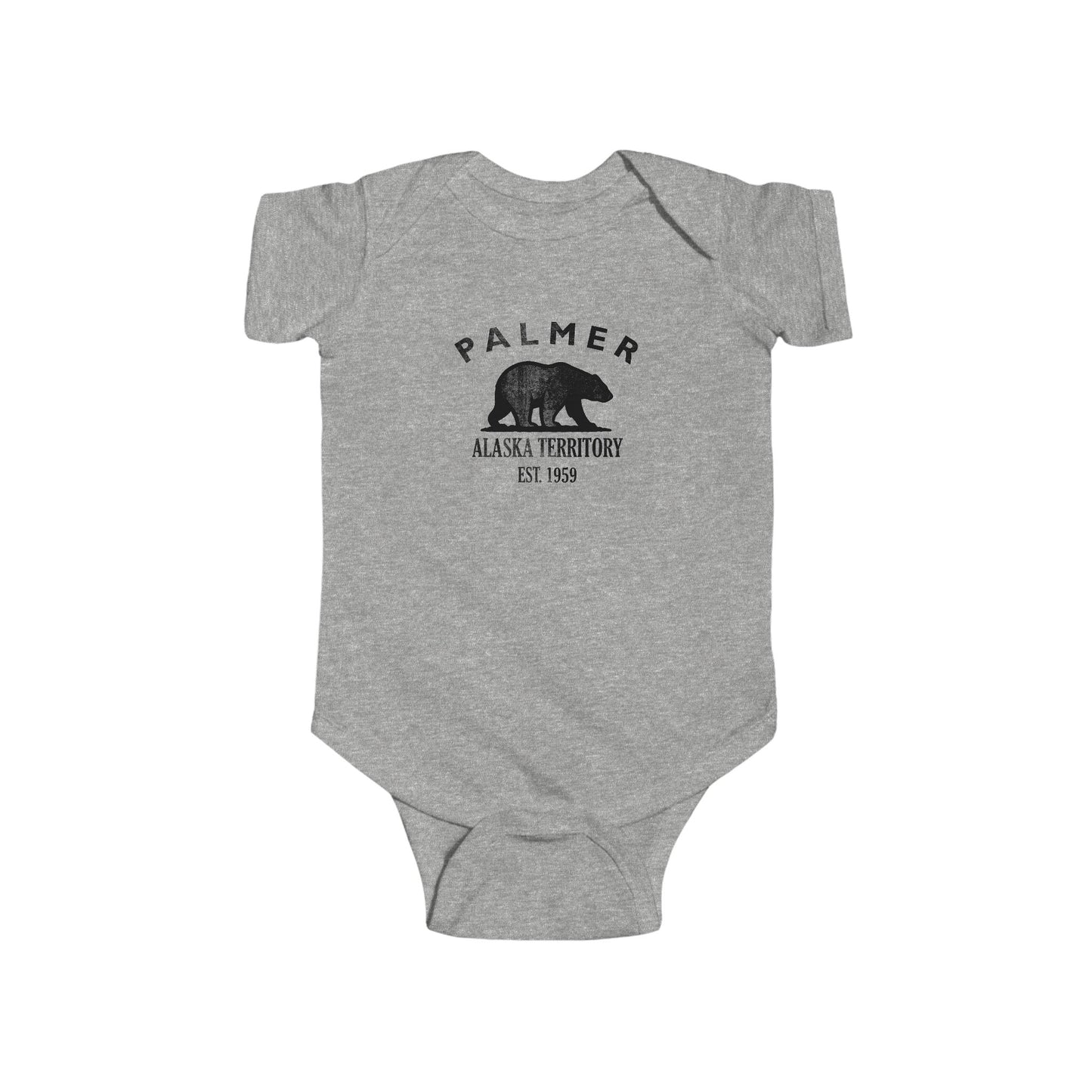 Palmer Alaska Cottton Jersey Baby Bodysuit - Black Logo