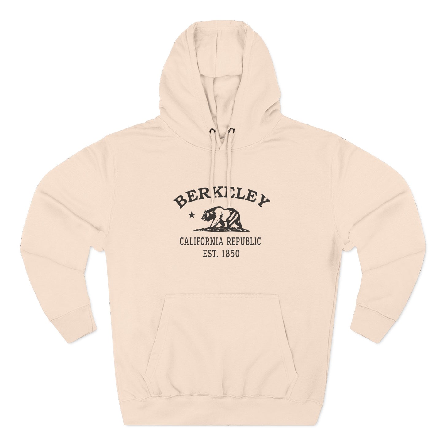 Berkeley California Vintage Retro Unisex Heavy Cotton Hoodie - Black Logo