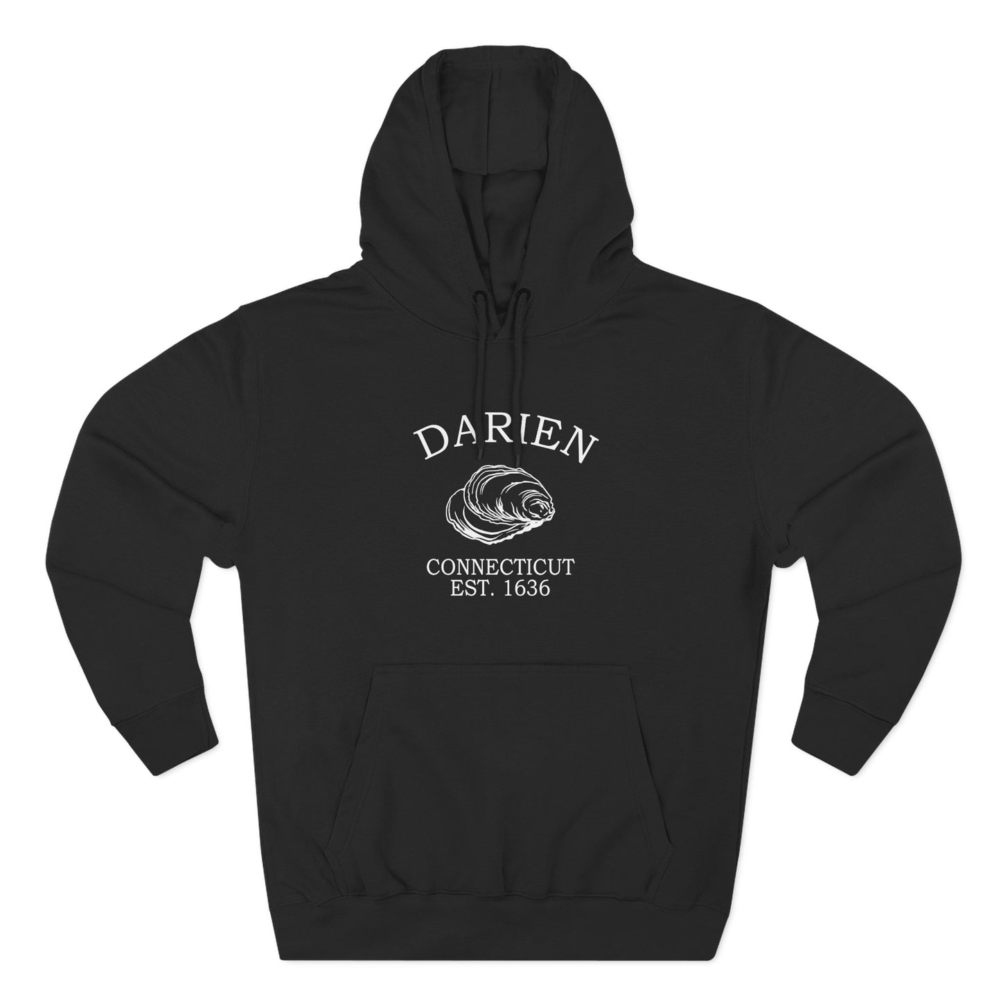 Darien Connecticut Vintage Retro Unisex Heavy Cotton Hoodie - White Logo
