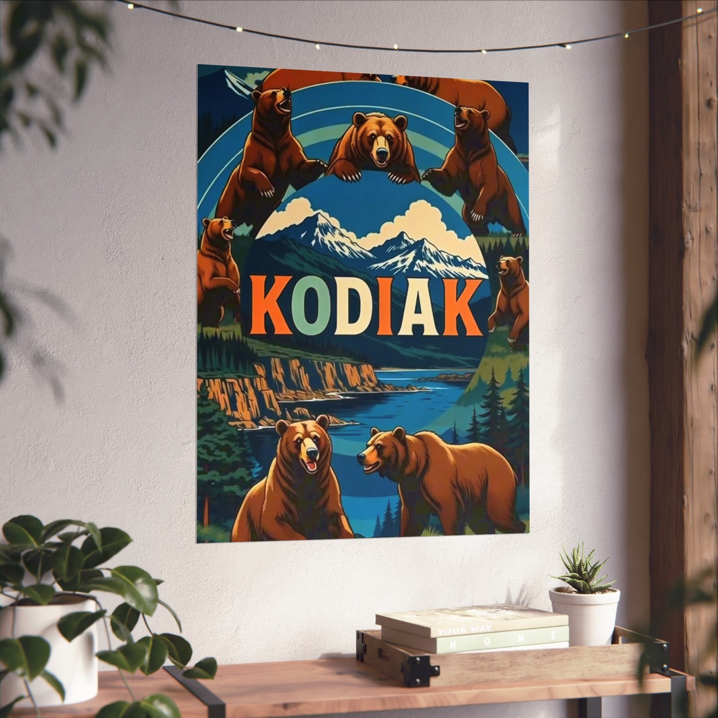 Kodiak Alaska Vintage Retro Giclée Print Art Series Poster