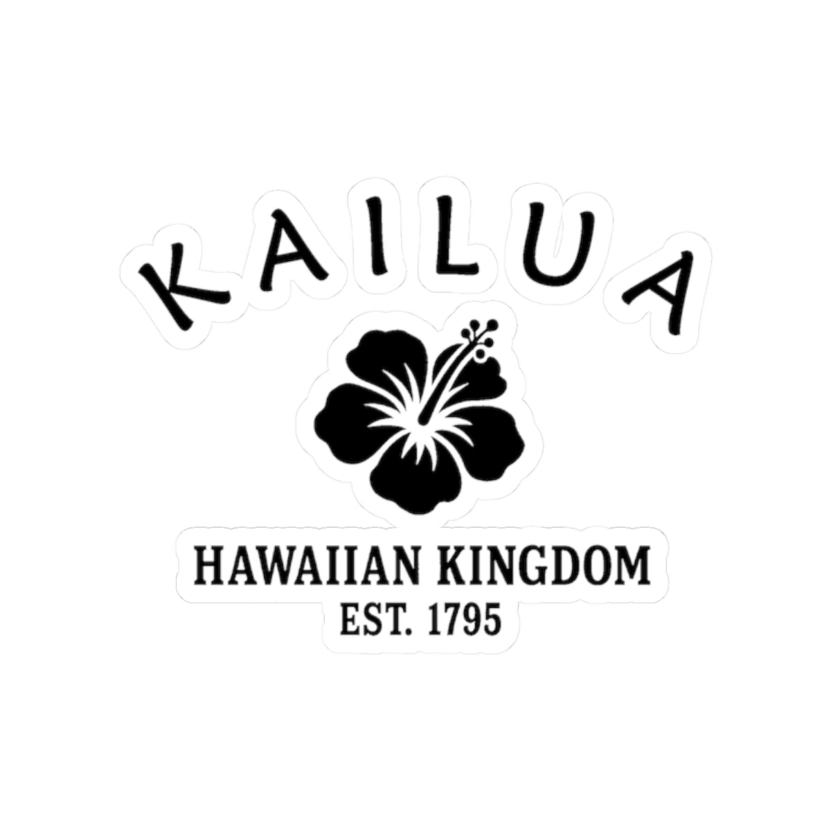 Kailua Hawaii Vintage Retro Vinyl Sticker - Black Logo