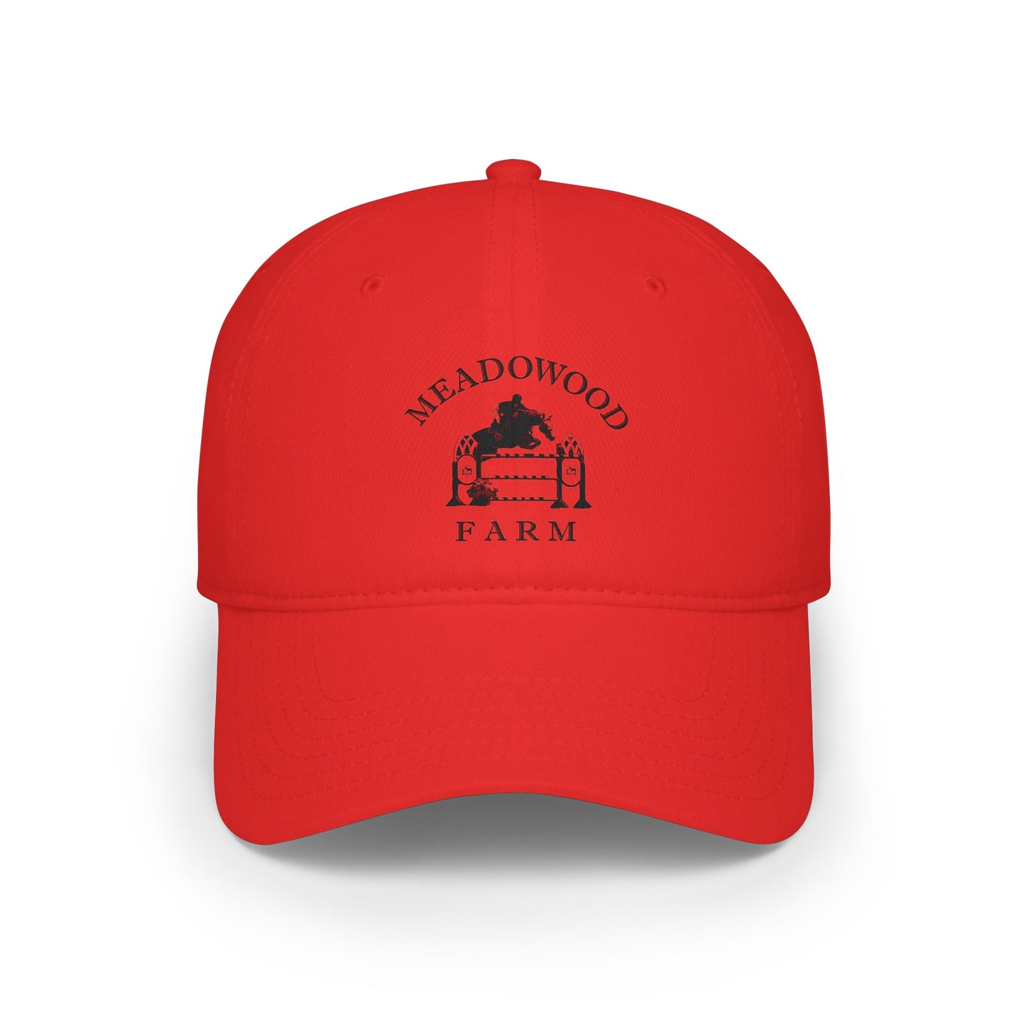Meadowood Farm Vintage Retro Logo Cotton Cap — Black Logo