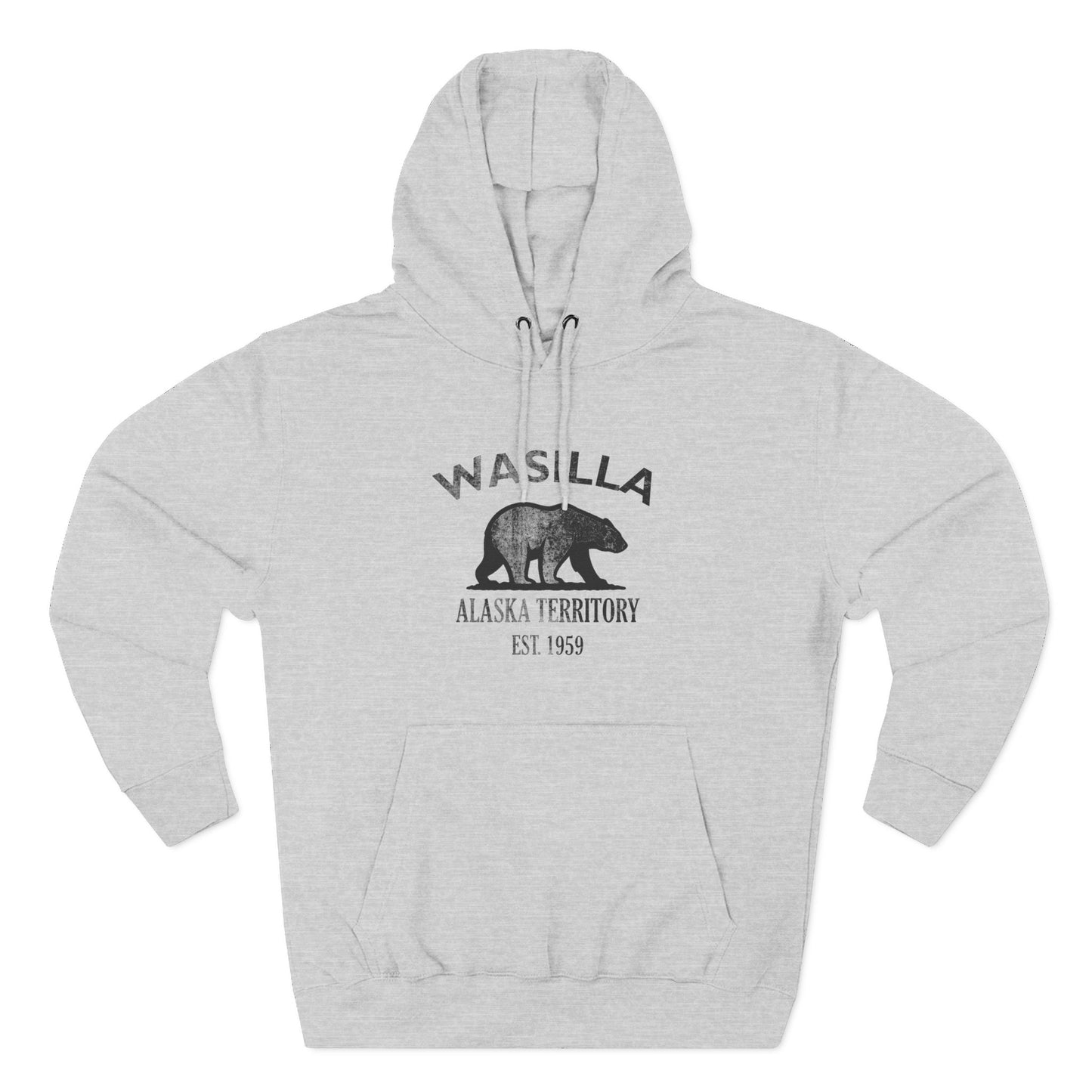 Wasilla Alaska Vintage Retro Unisex Heavy Cotton Hoodie - Black Logo
