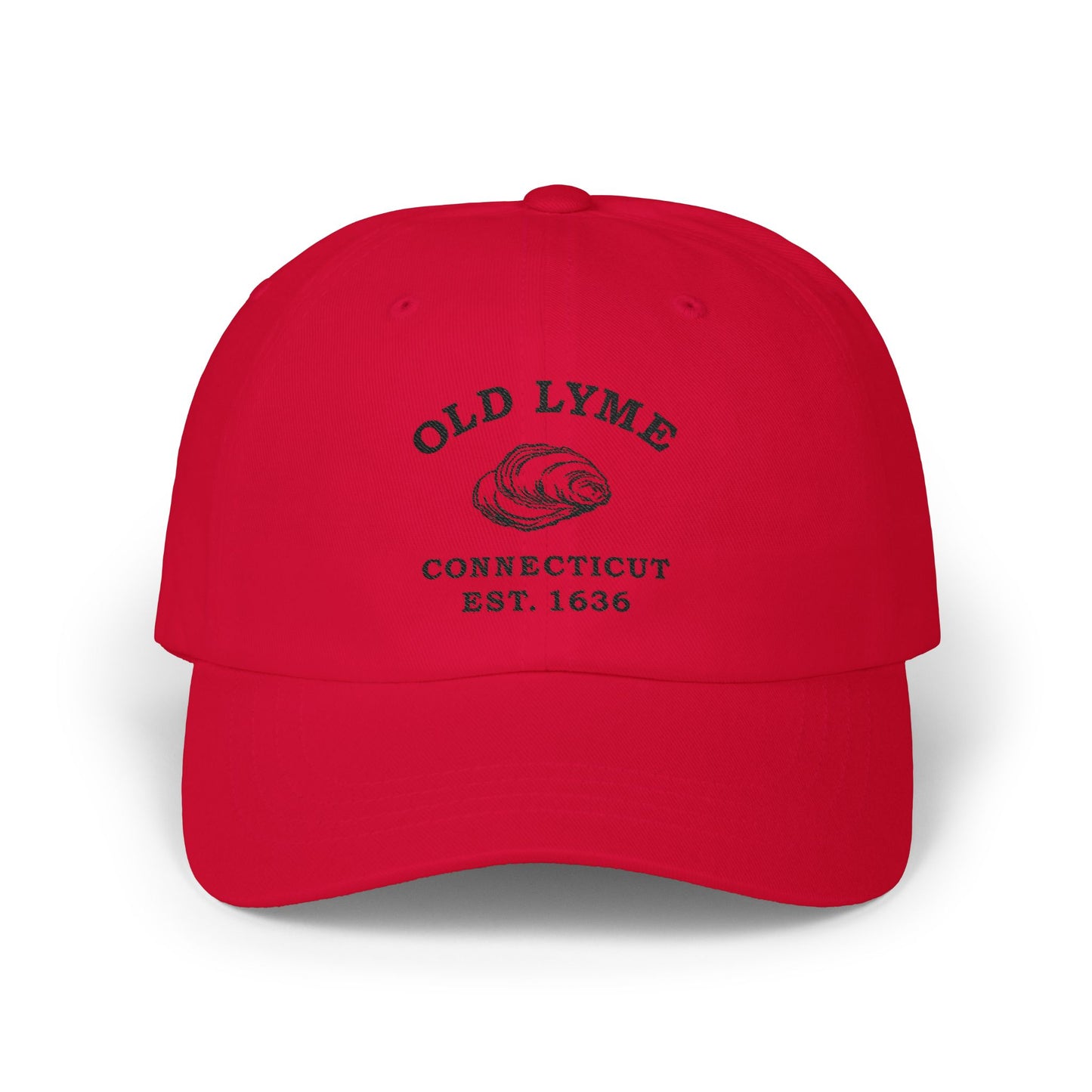 Old Lyme Connecticut Classic Cotton Cap - Black Logo