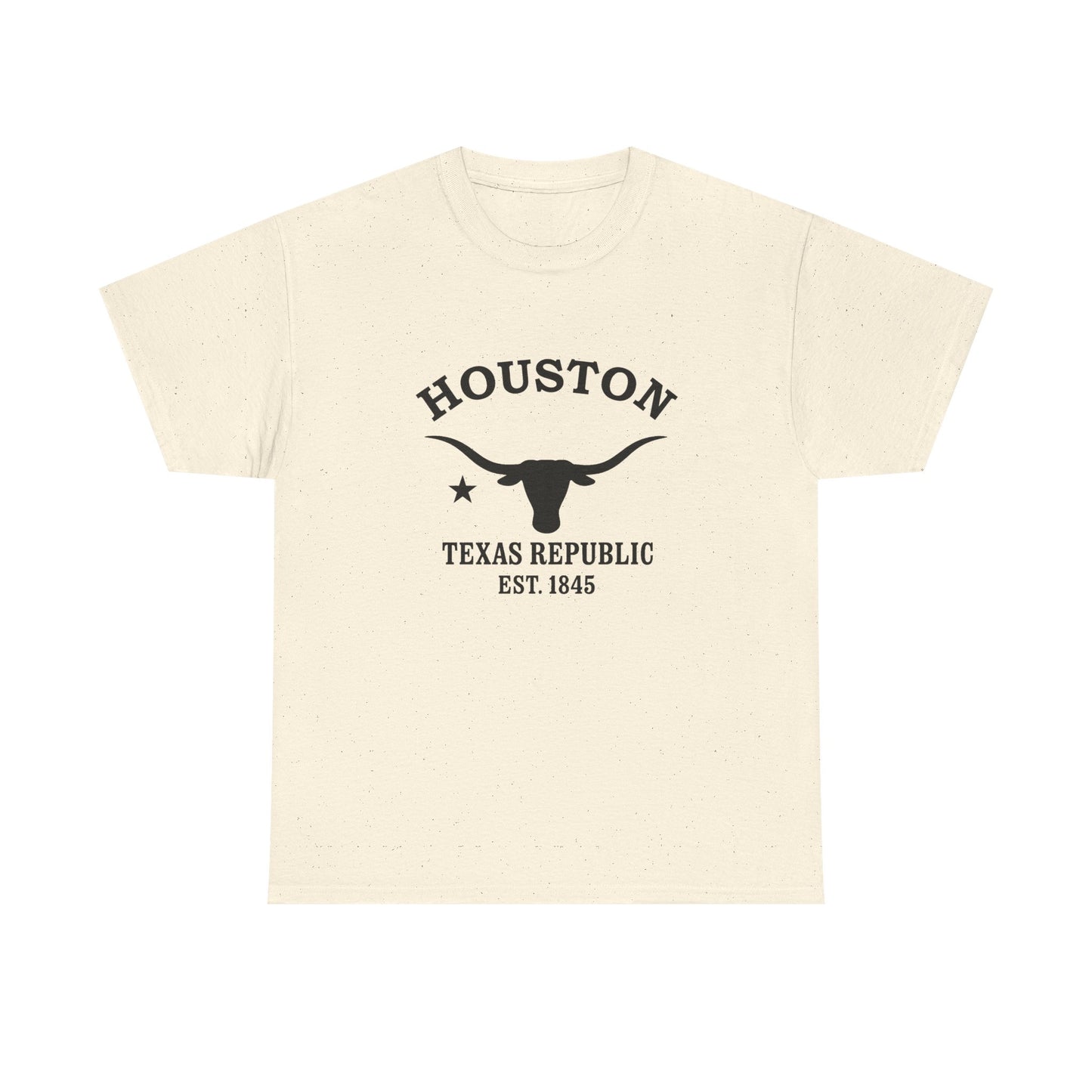 Houston Texas Vintage Retro Unisex Heavy Cotton Tee - Black Logo