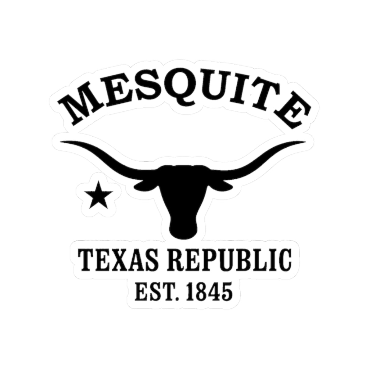 Mesquite Texas Vintage Retro Vinyl Sticker - Black Logo