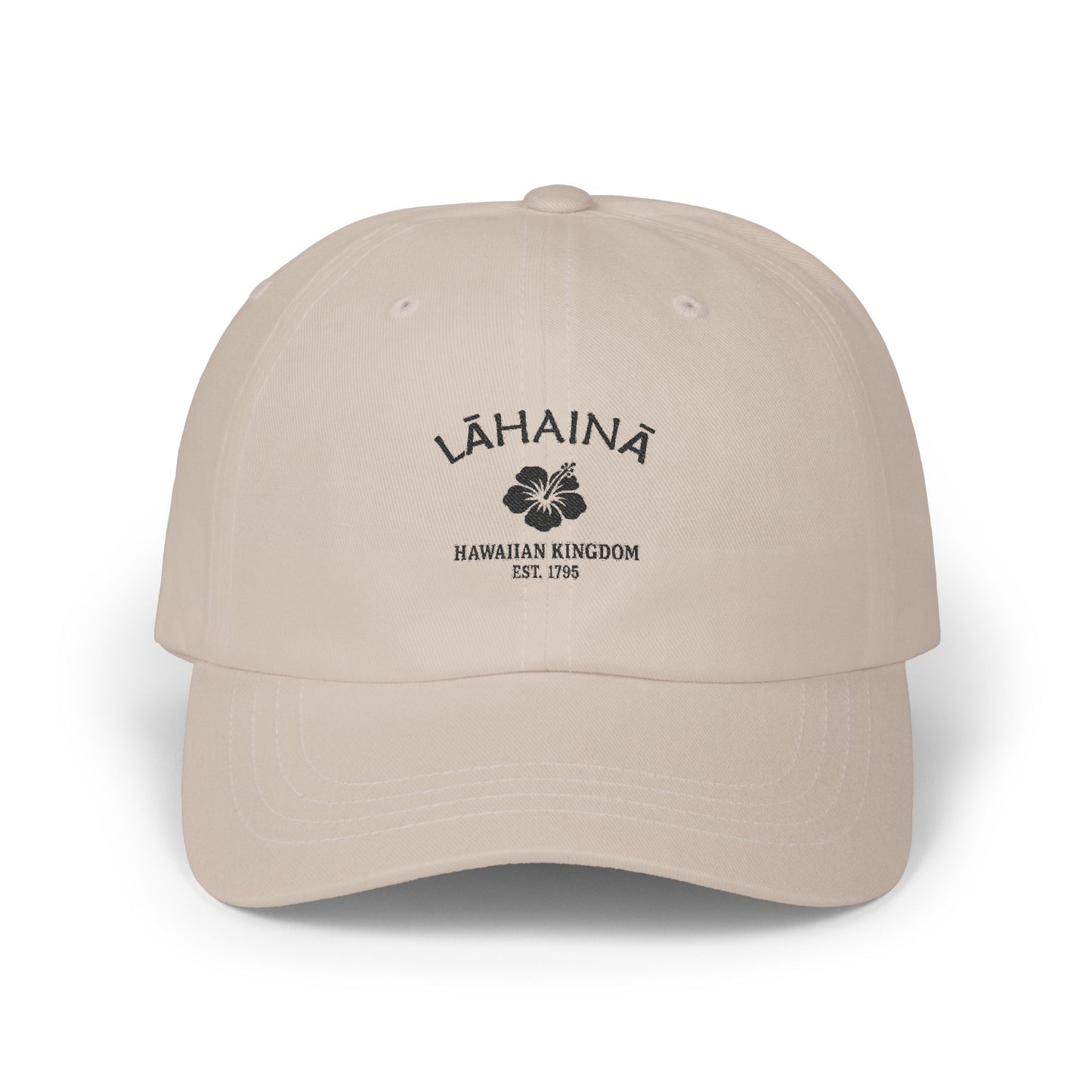 Lahaina Hawaii Vintage Retro Embroidered Cotton Cap - Black Logo
