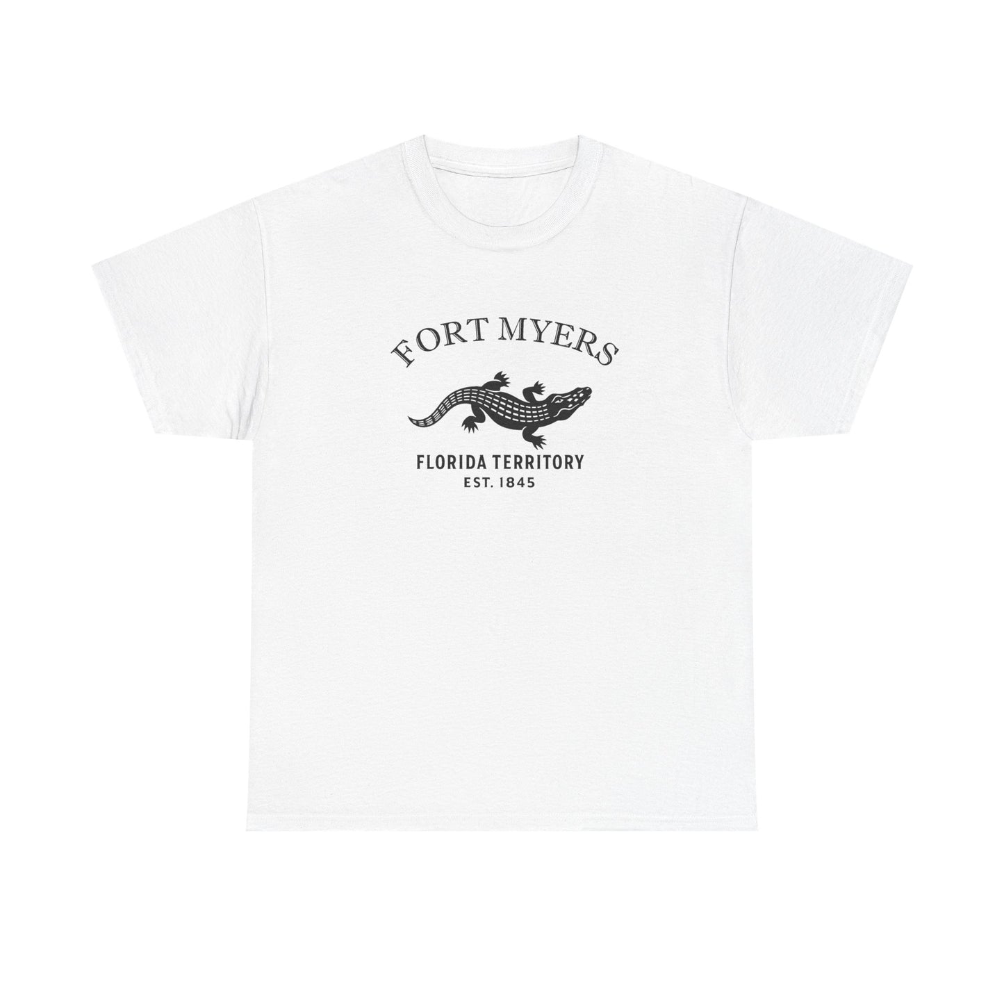 Fort Myers Florida Vintage Retro Unisex Heavy Cotton Tee - Black Logo