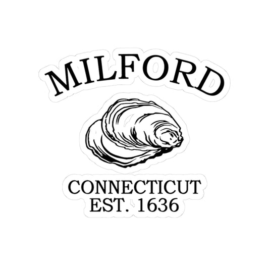 Milford Connecticut Vintage Retro Vinyl Sticker - Black Logo