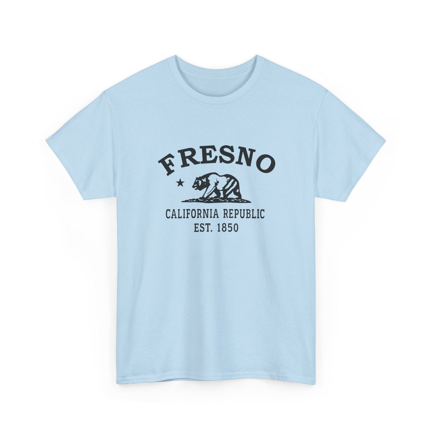 Fresno California Vintage Retro Unisex Heavy Cotton Tee - Black Logo