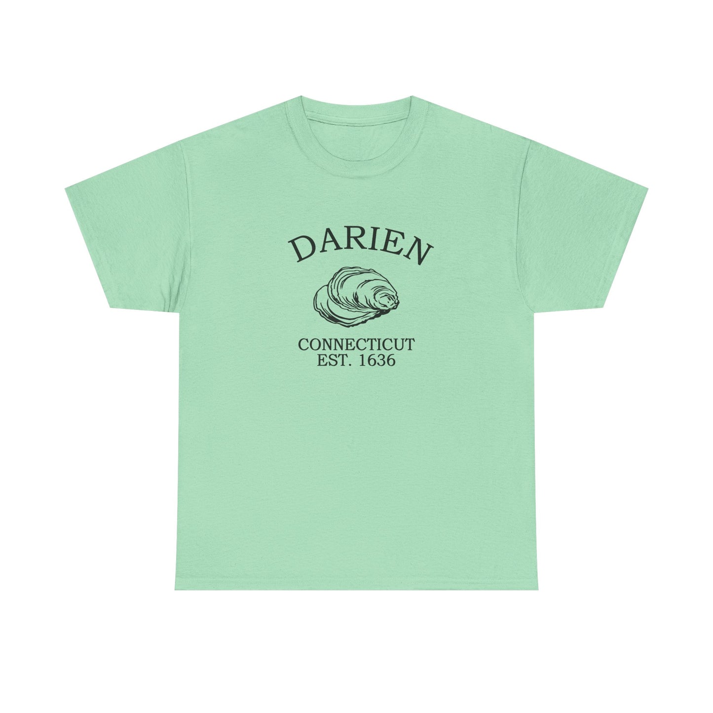 Darien Connecticut Vintage Retro Unisex Heavy Cotton Tee - Black Logo