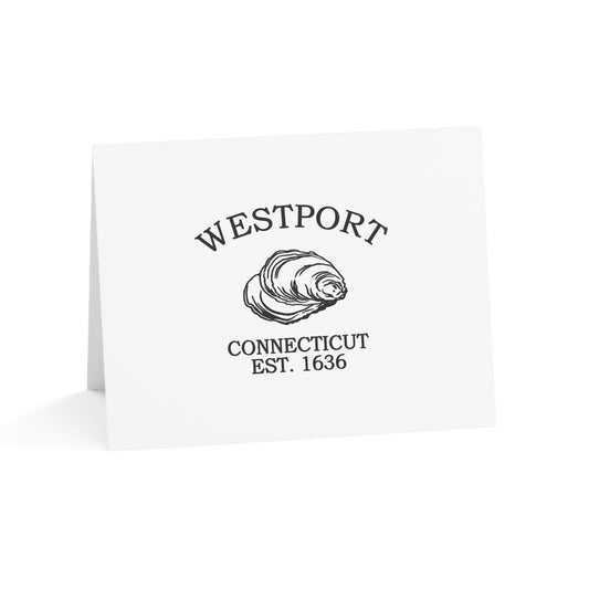Westport Connecticut Vintage Retro Thank You Card Set - Black Logo