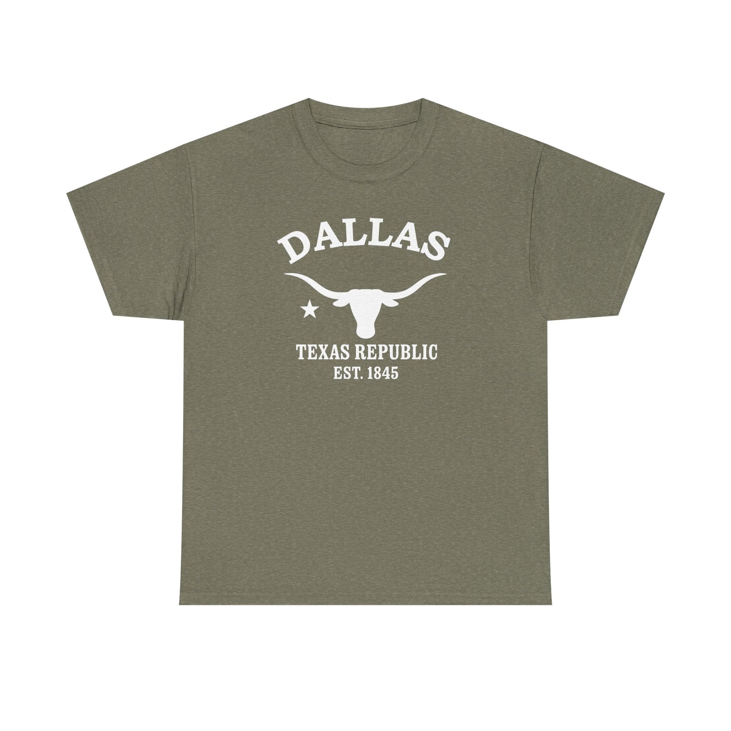 Dallas Texas Vintage Retro Unisex Heavy Cotton Tee - White Logo