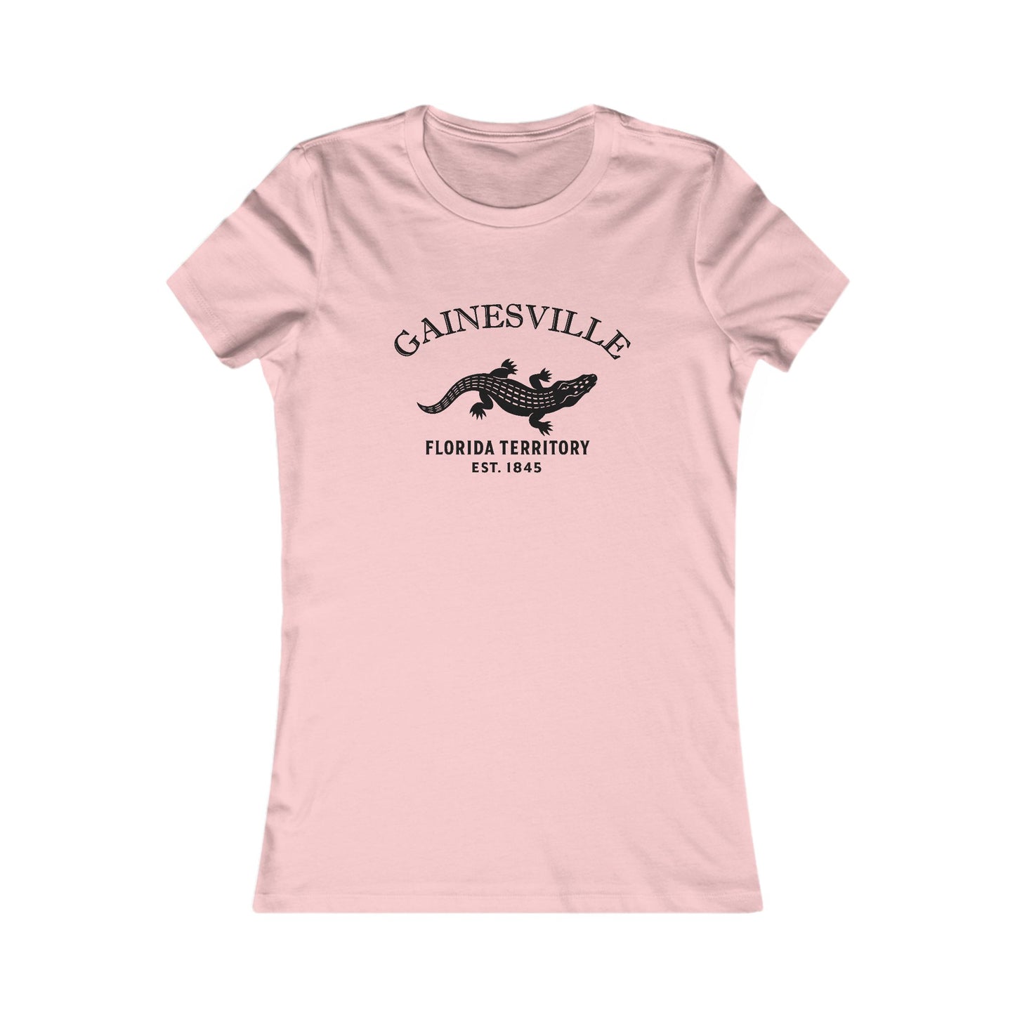 Gainesville Florida Ringspun Cotten Fitted Vintage Retro Womens Tee - Black Logo